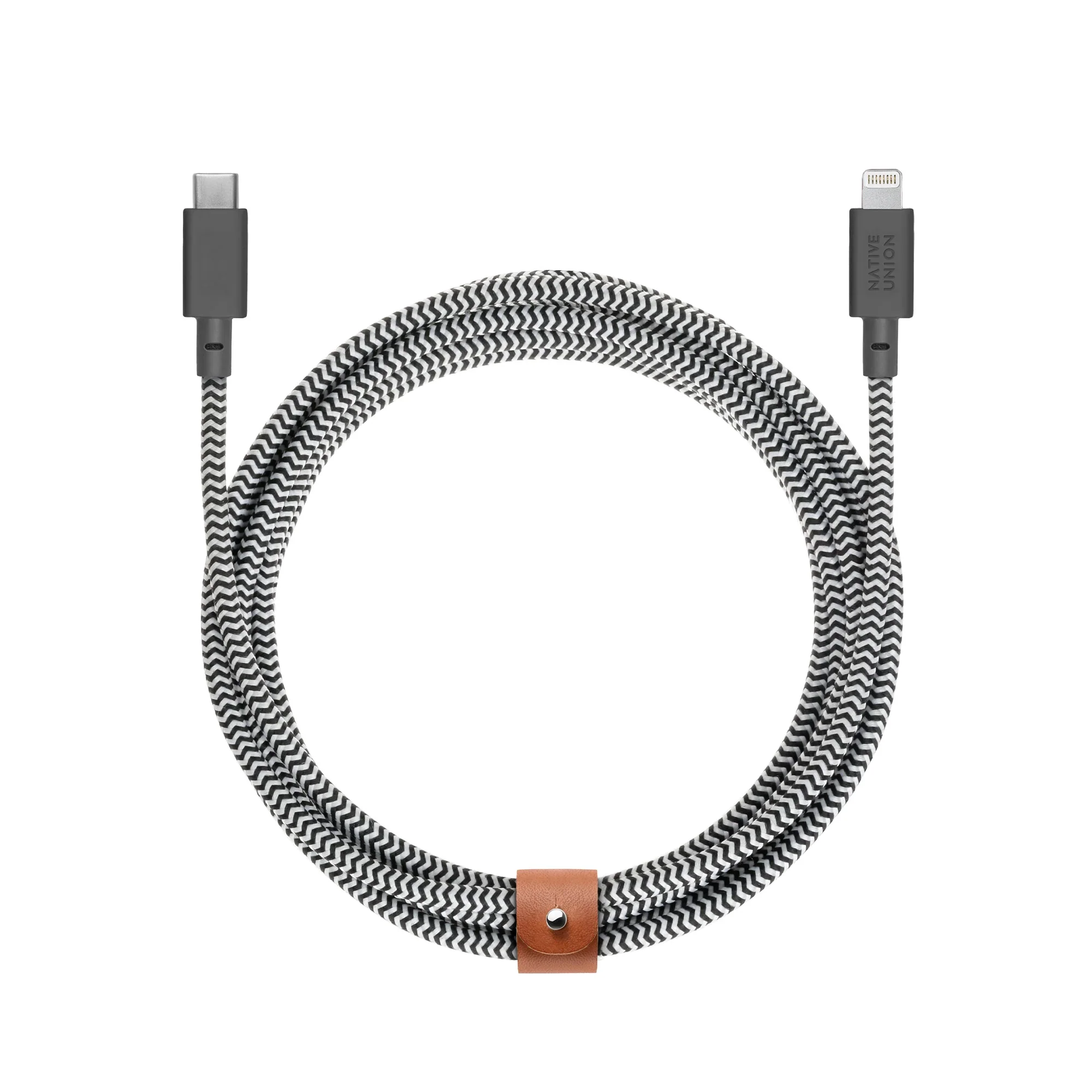 Native Union Belt XL USB-C-naar-Lightning-kabel - 3m - Zebra