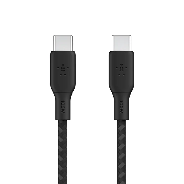 EOL Belkin BoostCharge | gevlochten siliconen USB-C/USB-C-kabel (100W) - 3m - Zwart
