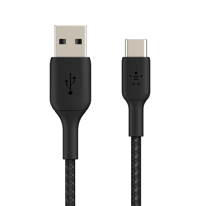 Belkin BoostCharge | Gevlochten USB-C/USB-A-kabel - 2m - Zwart