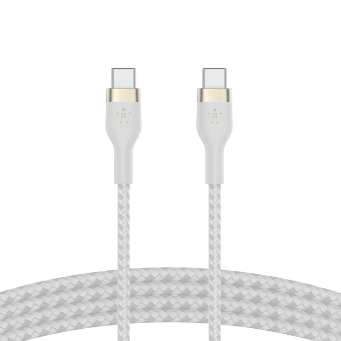 Belkin BoostCharge Pro Flex | Gevlochten siliconen USB-C/USB-C-kabel - 1m - Wit - Image 2