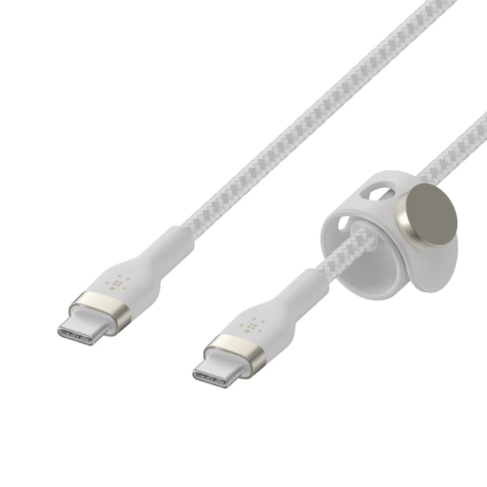 Belkin BoostCharge Pro Flex | Gevlochten siliconen USB-C/USB-C-kabel - 3m - Wit - Image 3