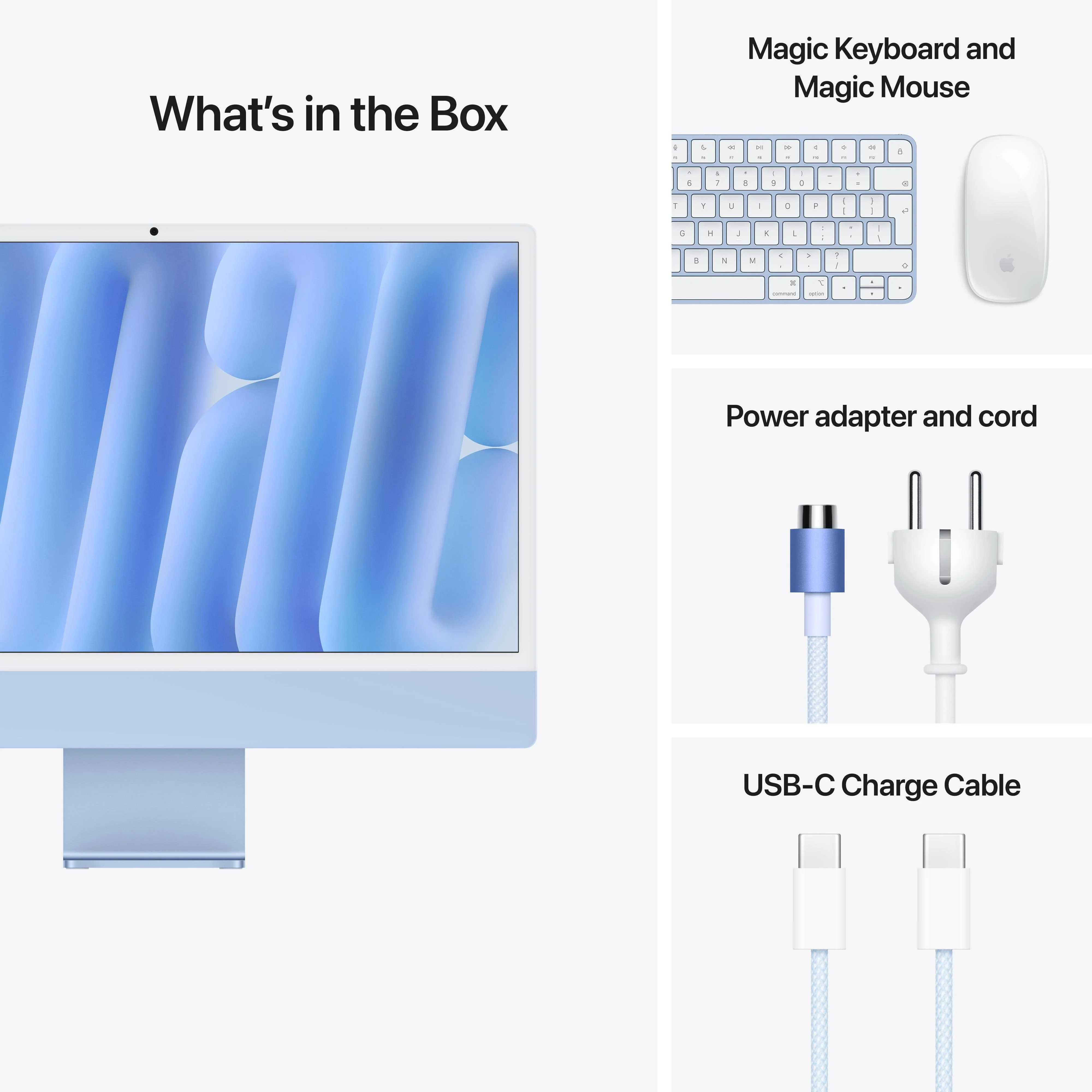CTO 24-inch iMac met Retina 4,5K‑display: Apple M4-chip met 8‑core CPU en 8‑core GPU, 16 GB, 256 GB, Magic Keyboard met Touch ID en numeriek toetsenblok - Blauw (Azerty FR) - Image 9