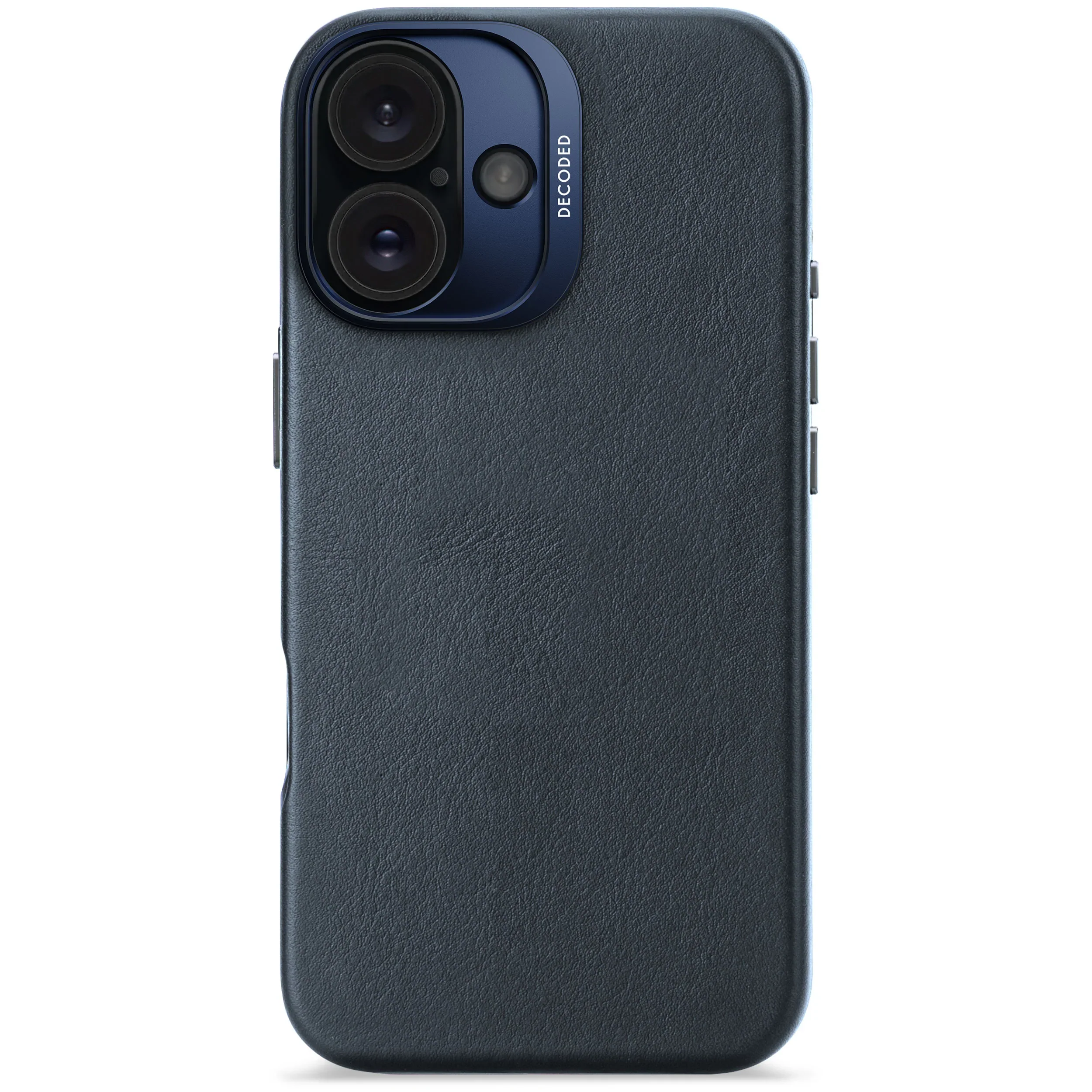 Decoded Leren hoesje voor iPhone 16 - Marineblauw