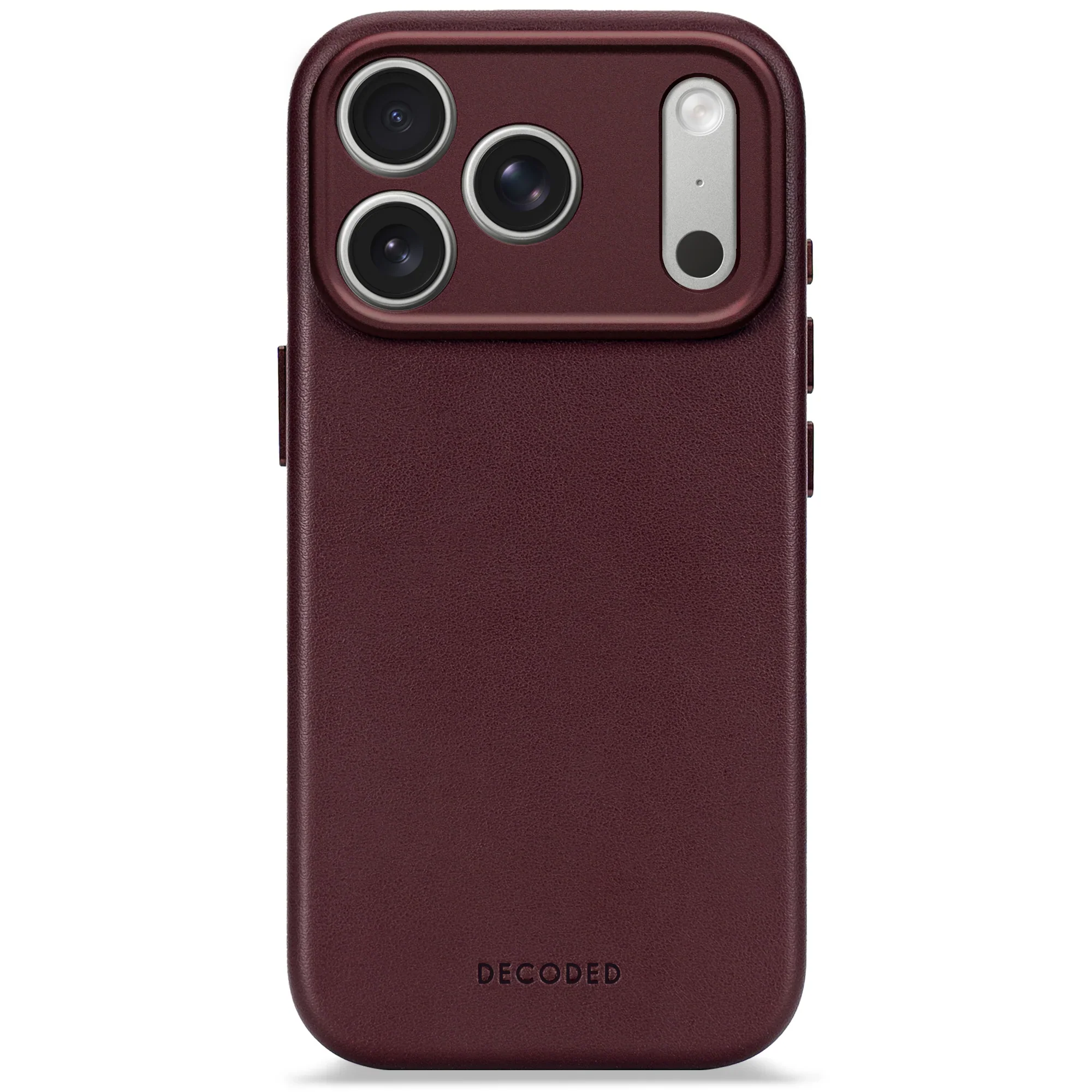 Decoded Leren hoesje voor iPhone 17 Pro - Dark ruby