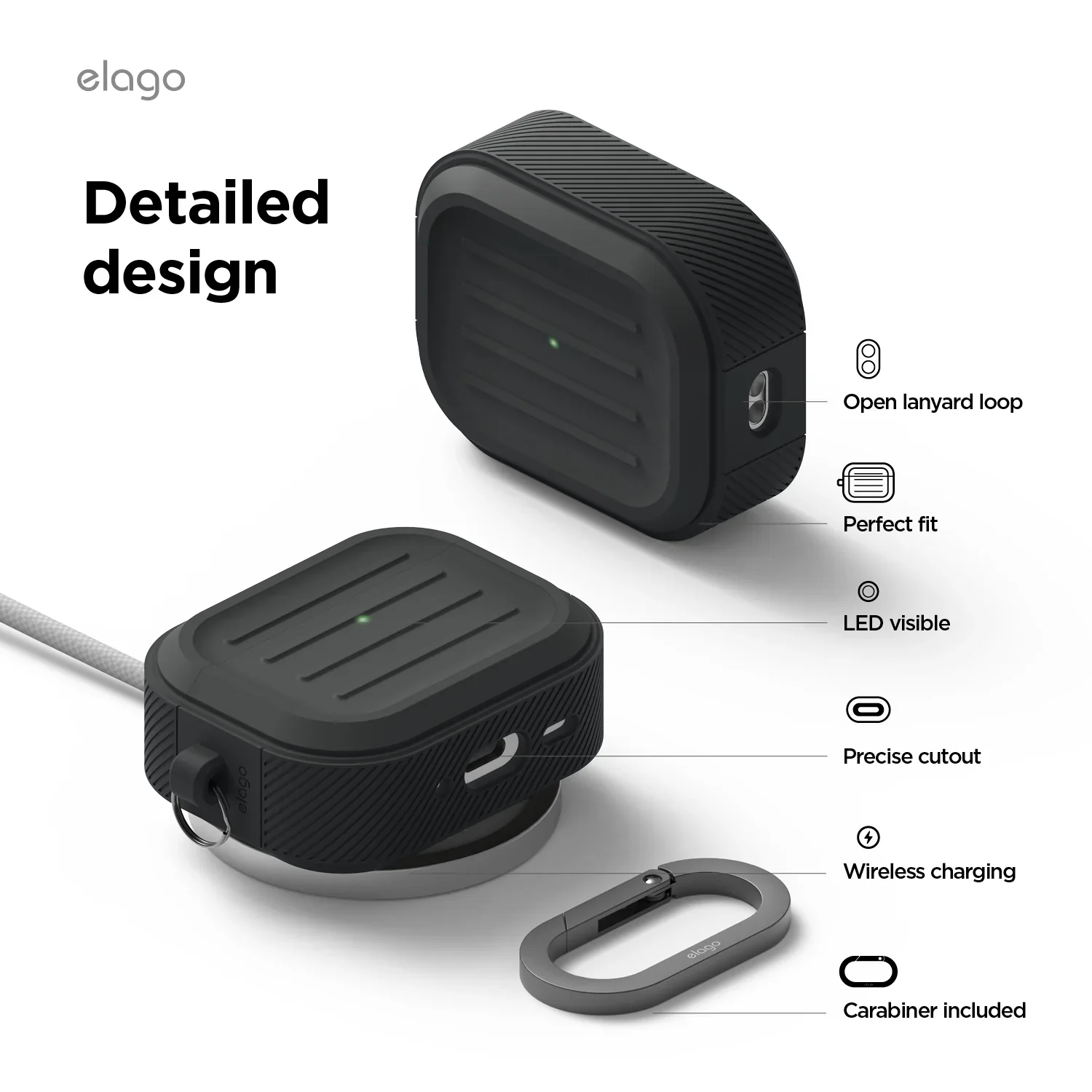 Elago Armor Hang Case voor Airpods Pro (3e gen.) - Stone - Image 5