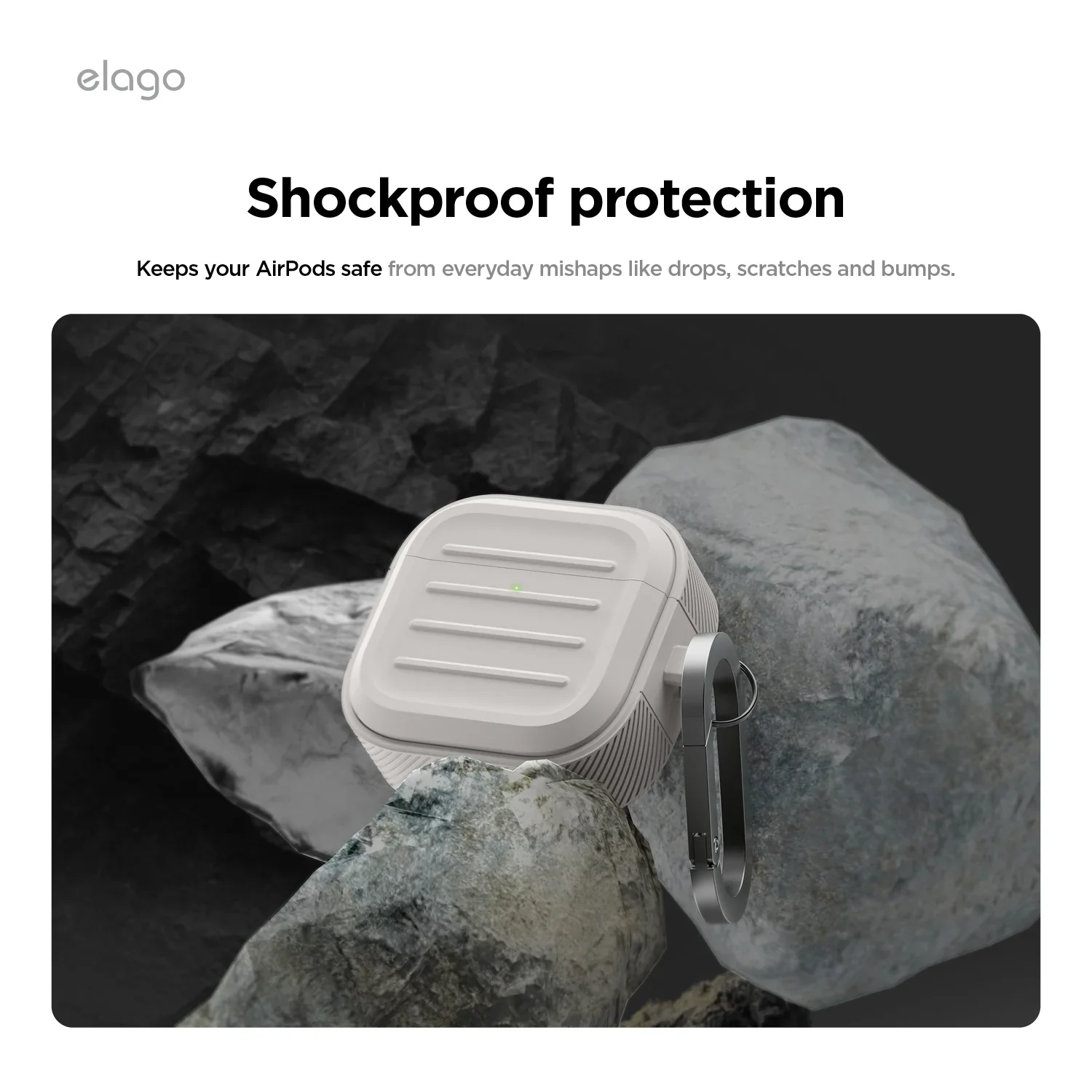 Elago Armor Protective Hang Case voor AirPods 4 - Beige - Image 3