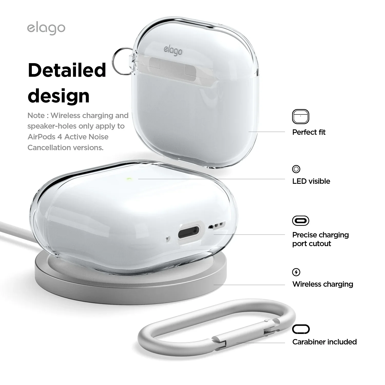 Elago Clear Hang Case voor AirPods 4 - Transparant - Image 4