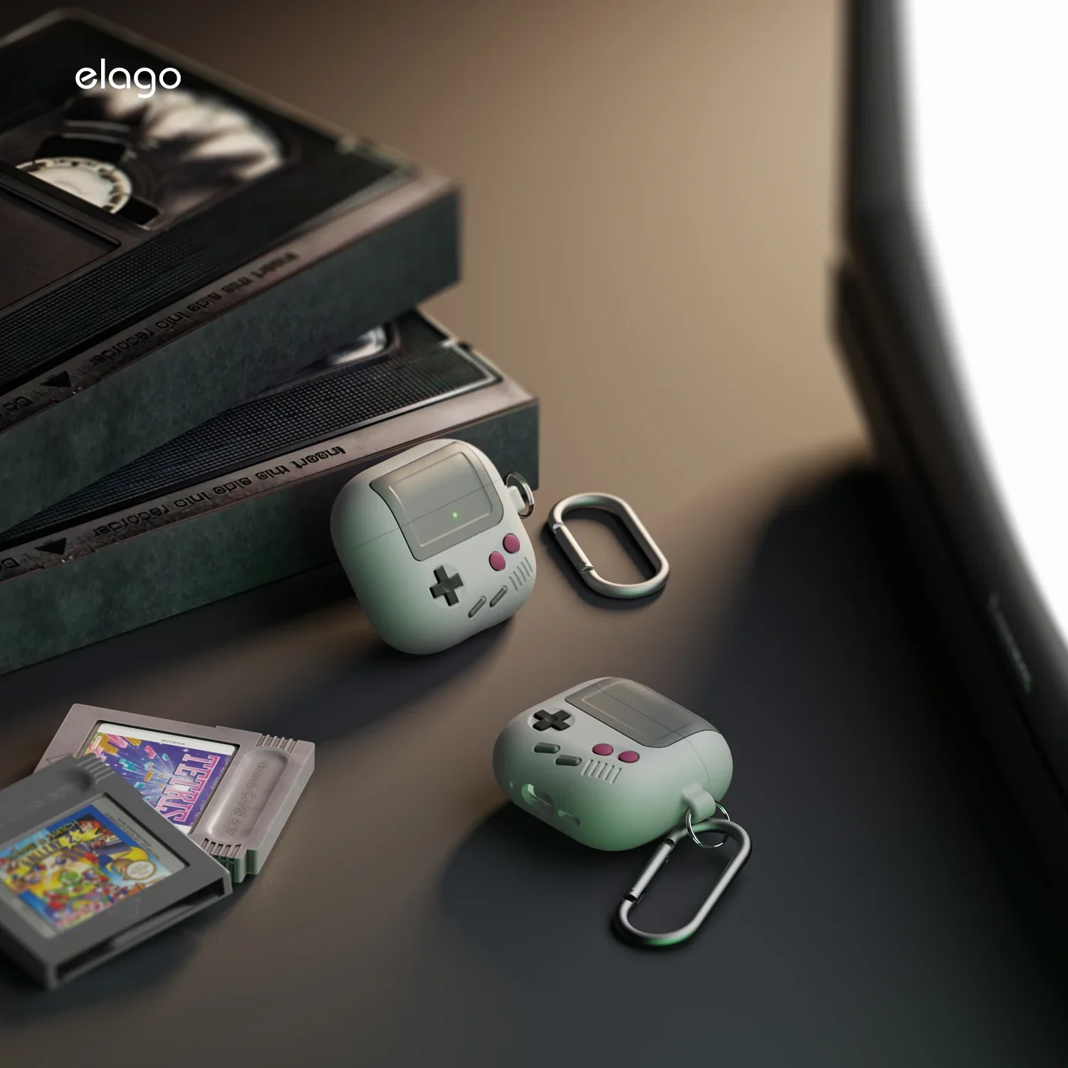 Elago Gameboy Hang Case voor AirPods 4 - Lichtgrijs - Image 5