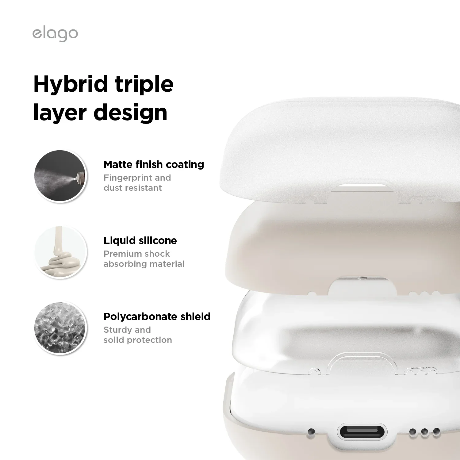 Elago Liquid Hybrid Case voor AirPods 4 - Steengrijs - Image 3