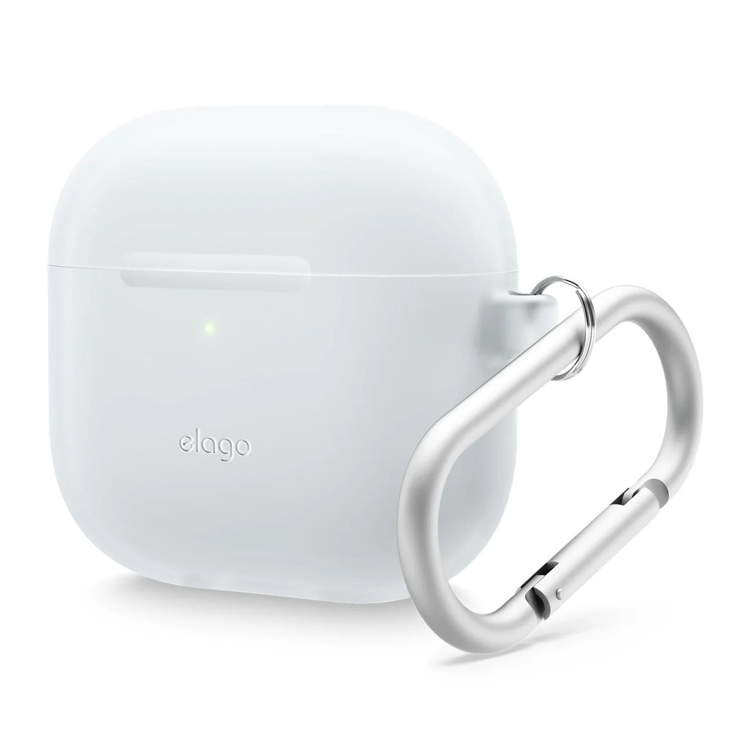 Elago Silicone Hang Case voor AirPods 4 - Wit (Nightglow blue)
