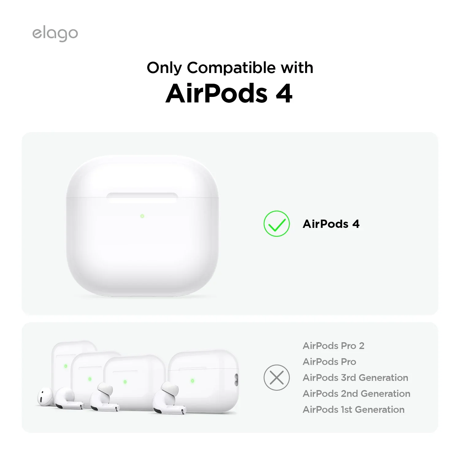 Elago Silicone Hang Case voor AirPods 4 - Wit (Nightglow blue) - Image 2