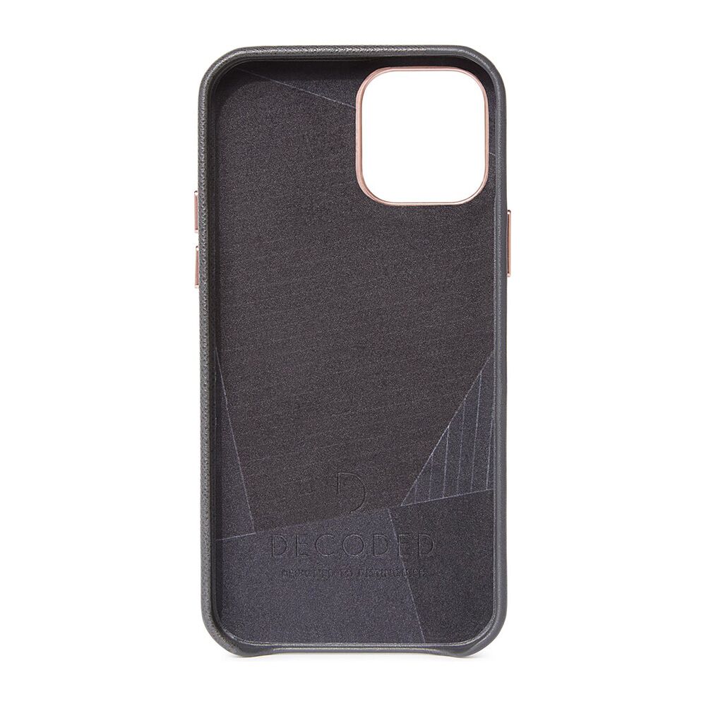 Decoded Leren Backcover voor iPhone 12 mini - Antraciet/Roségoud - Image 2