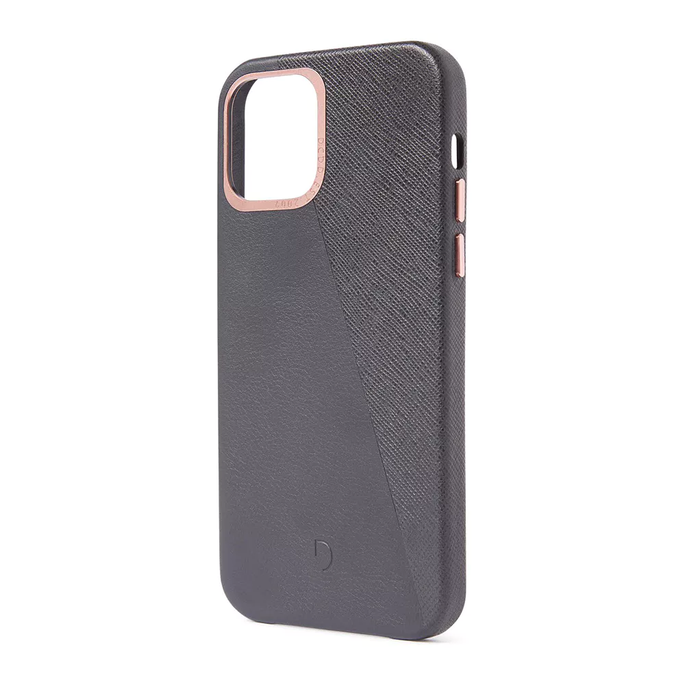 Decoded Leren Backcover voor iPhone 12 mini - Antraciet/Roségoud - Image 3
