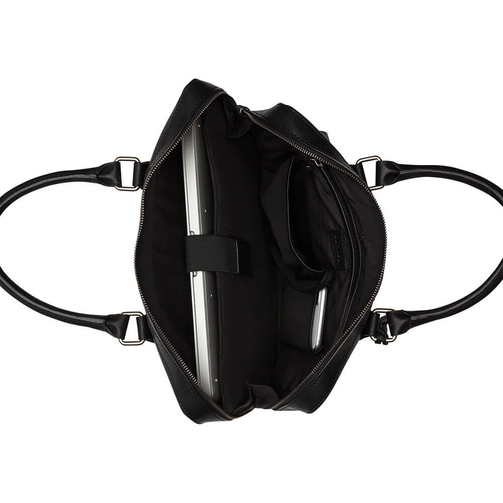 Burkely Leren draagtas voor MacBook 13-inch - Fundamentals Antique Avery - Zwart - Image 3