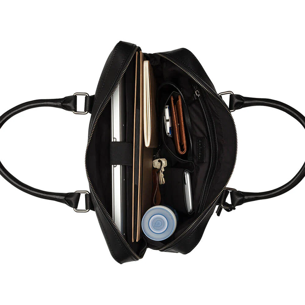 Burkely Leren draagtas voor MacBook 13-inch - Fundamentals Antique Avery - Zwart - Image 4