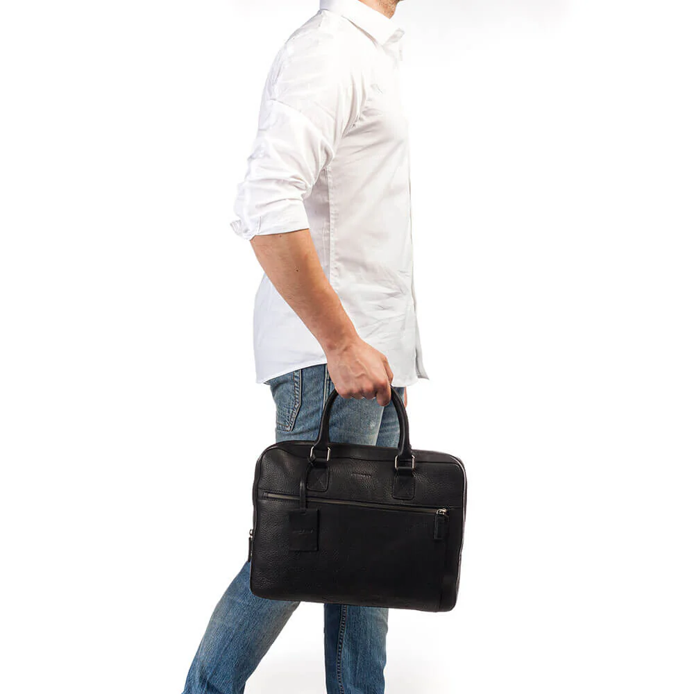 Burkely Leren draagtas voor MacBook 13-inch - Fundamentals Antique Avery - Zwart - Image 5
