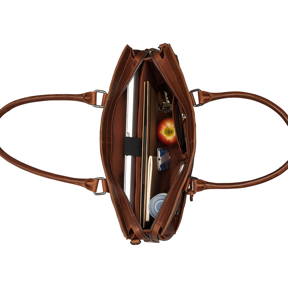 Burkely Leren draagtas voor MacBook 15/16-inch - Antique Avery - Cognac - Image 2