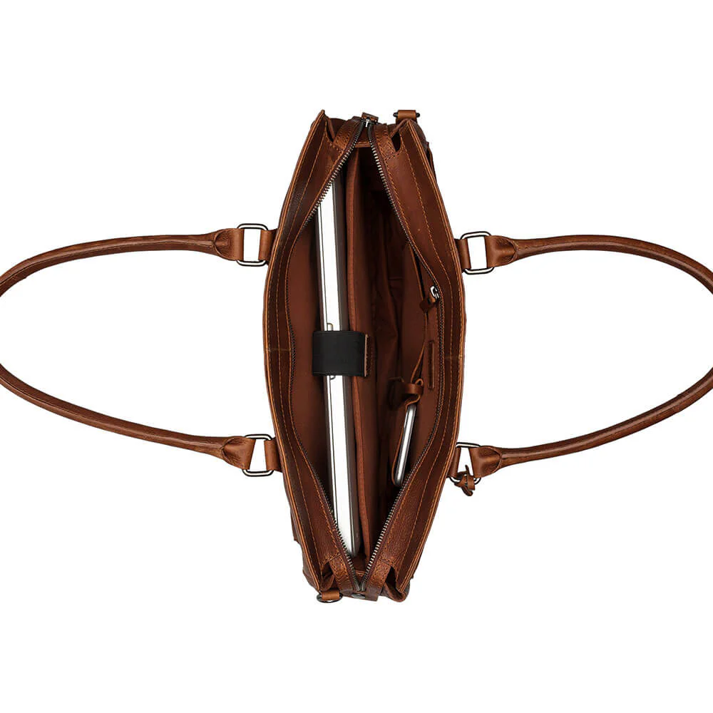 Burkely Leren draagtas voor MacBook 15/16-inch - Antique Avery - Cognac - Image 3