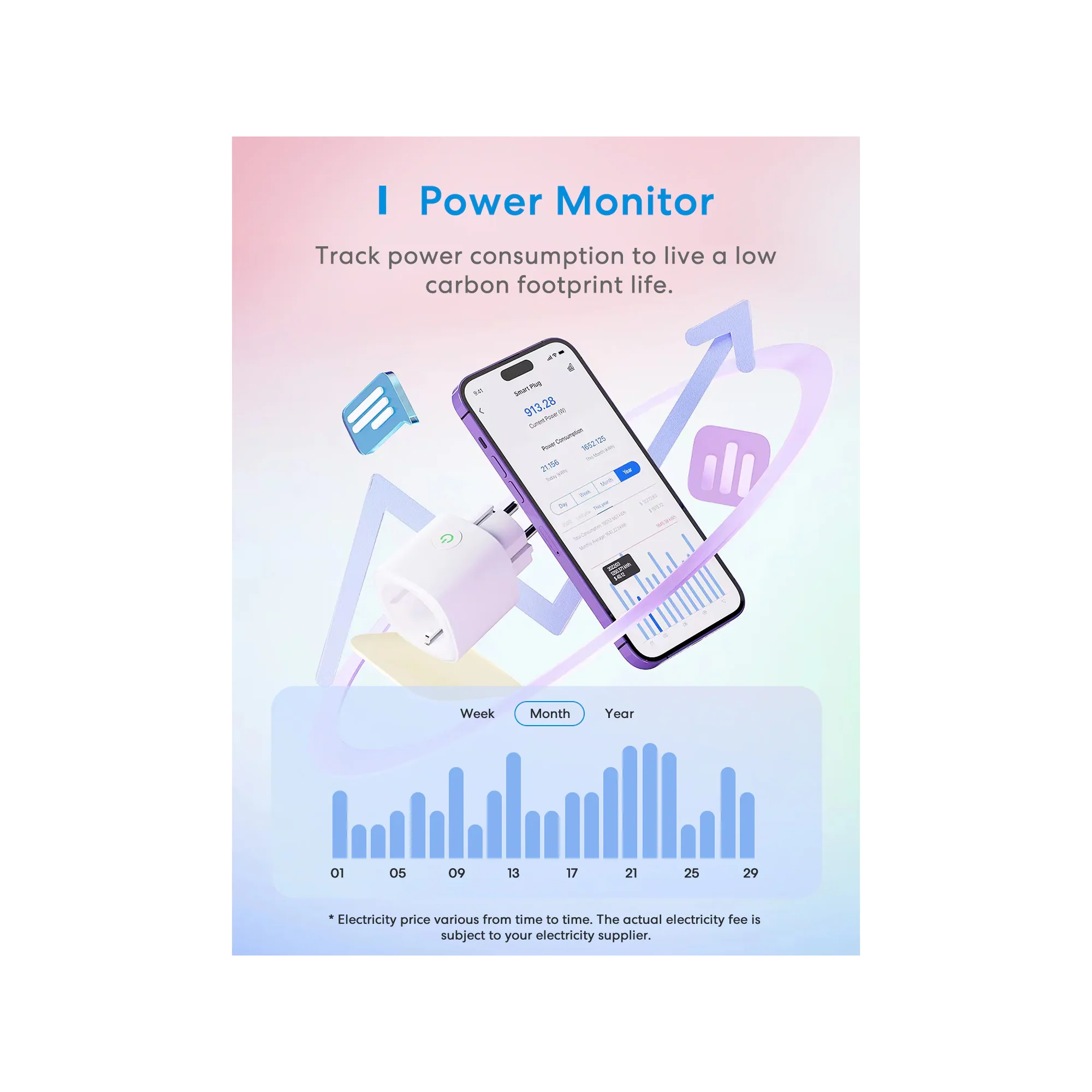 EOL Meross Smart Wi-Fi Plug with Energy Monitor - Image 3