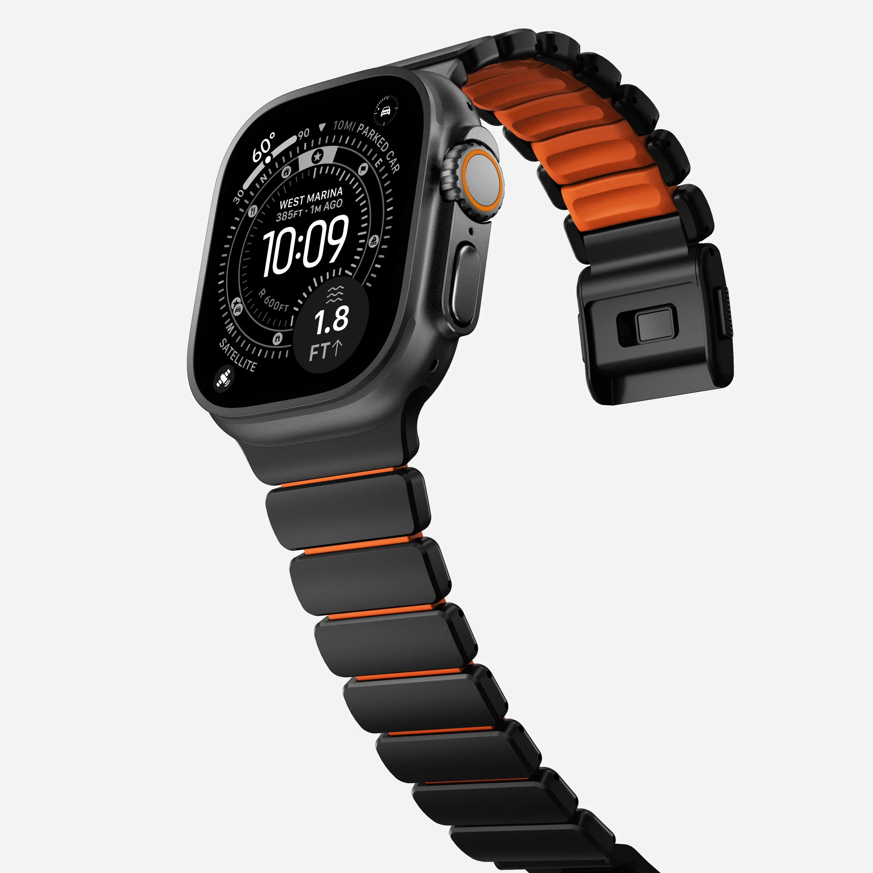 Nomad Stratos bandje - Zwarte hardware - 44/45/46/49 mm - Oranje - Image 6