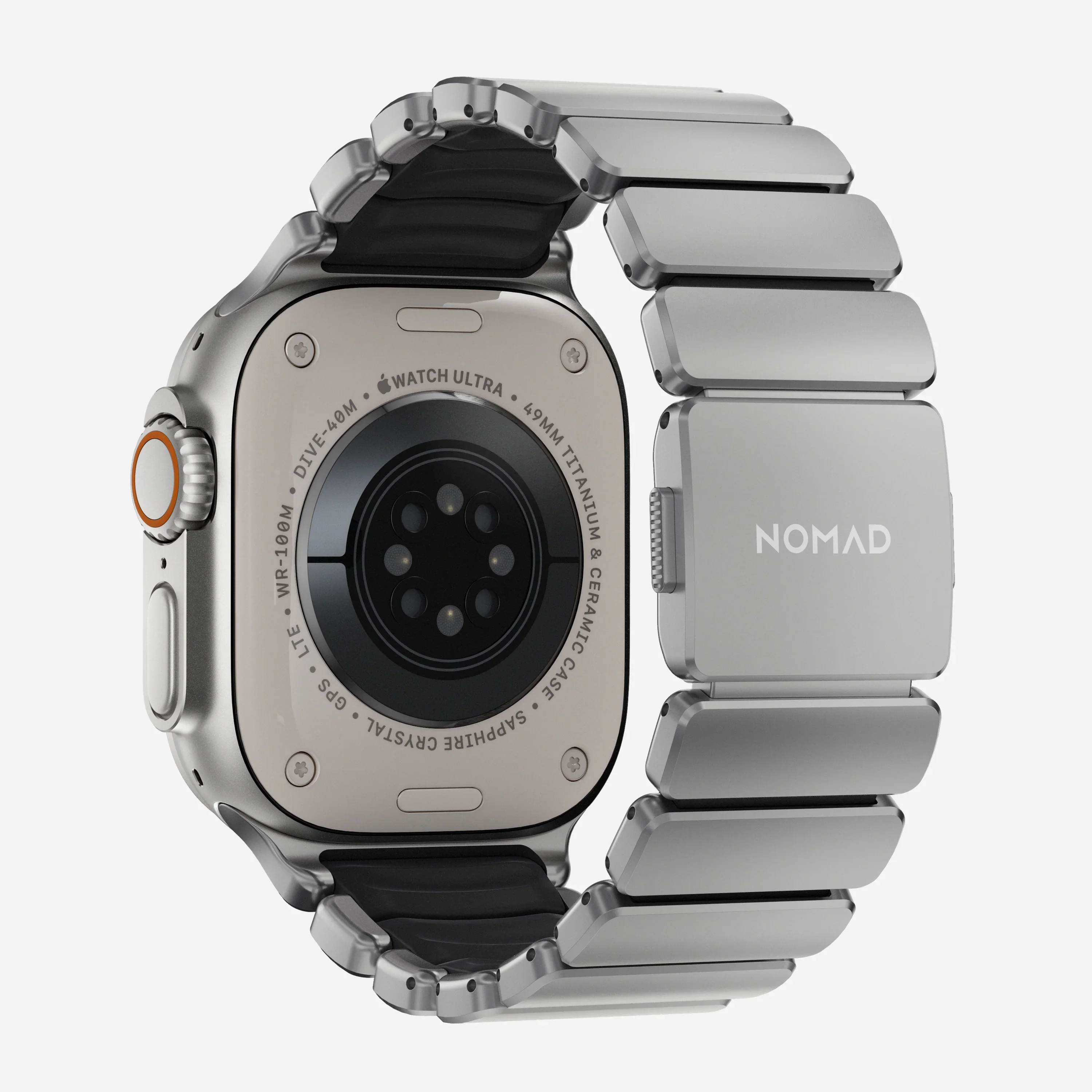 Nomad Stratos bandje - Naturel hardware - 44/45/46/49 mm - Zwart