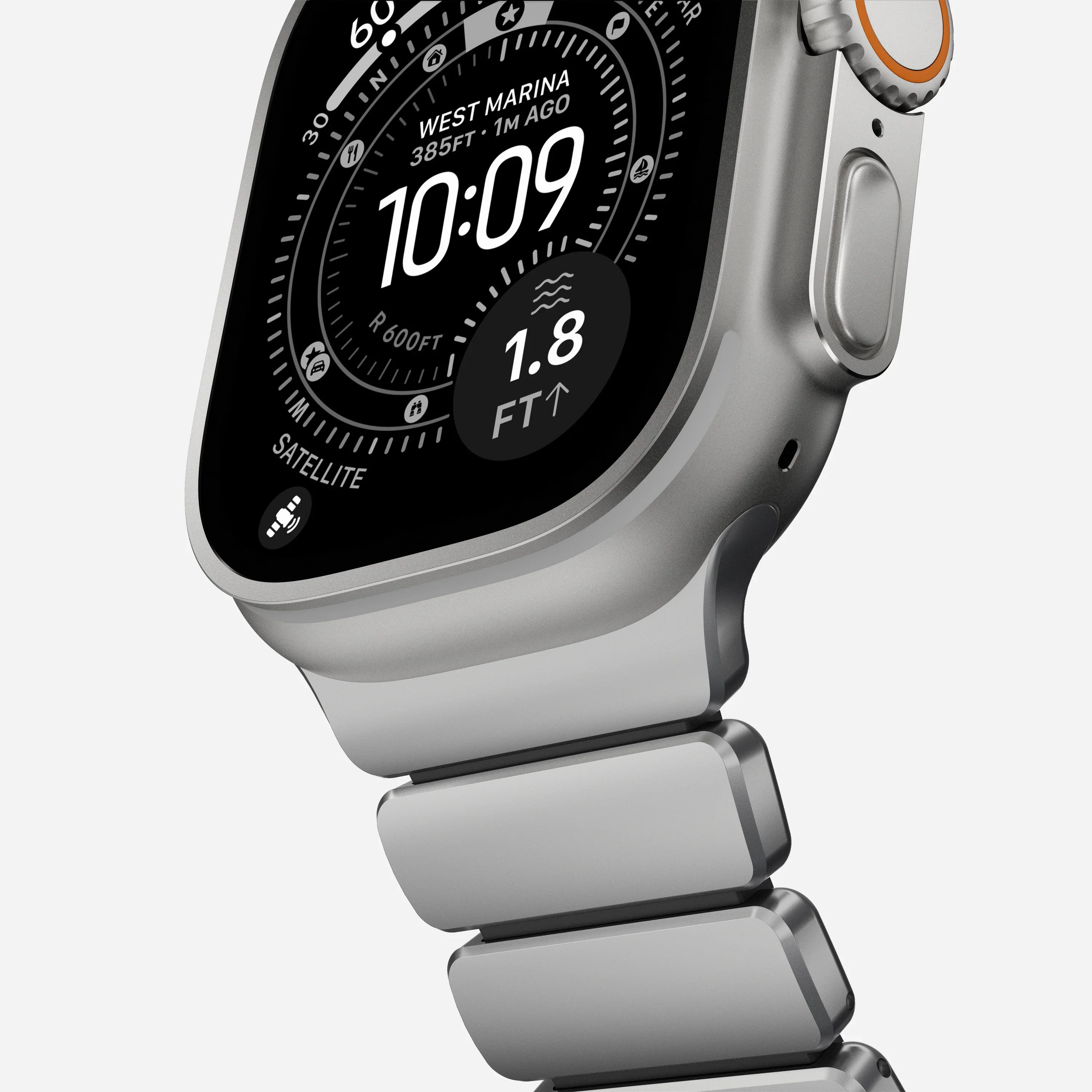 Nomad Stratos bandje - Naturel hardware - 44/45/46/49 mm - Zwart - Image 6