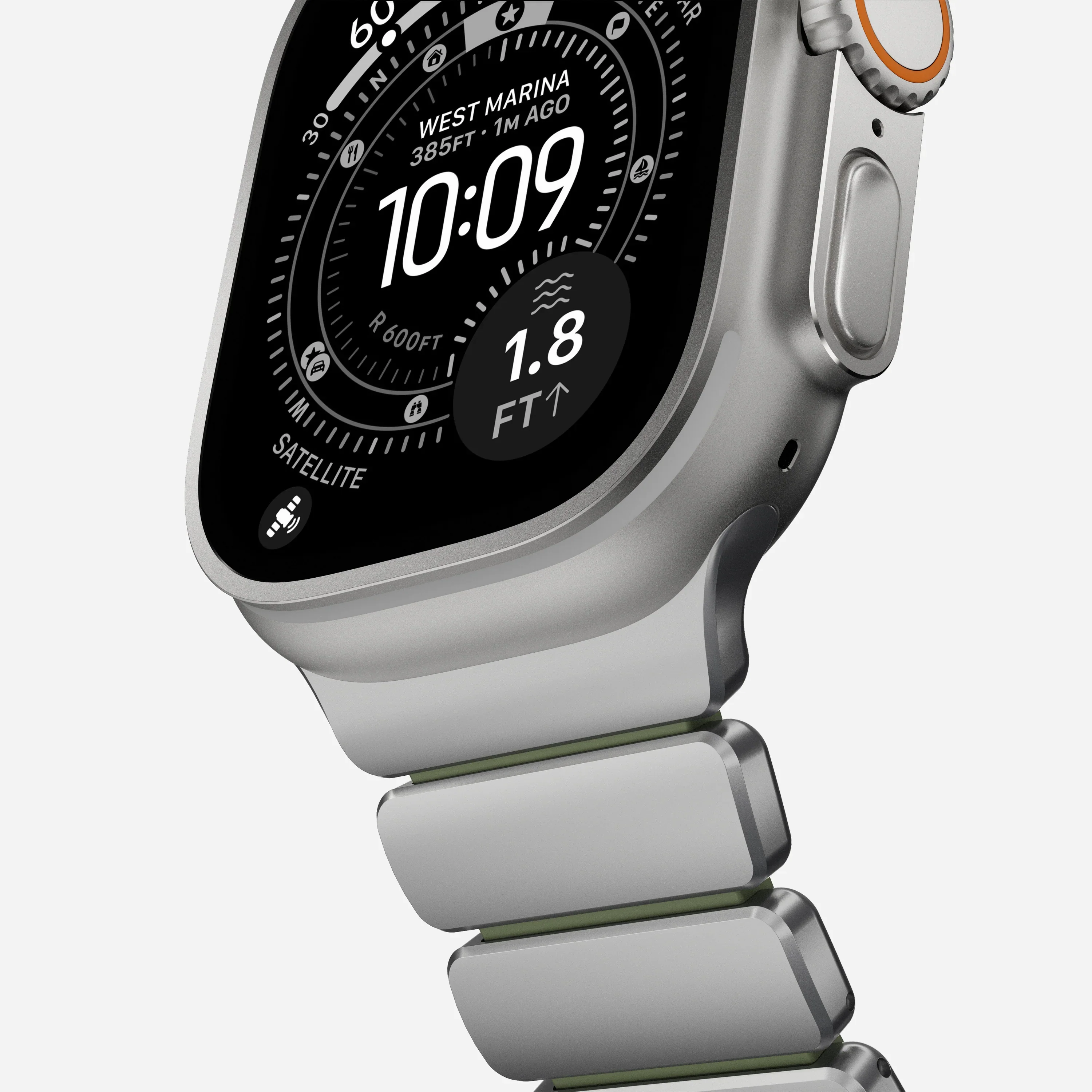 Nomad Stratos bandje - Naturel hardware - 44/45/46/49 mm - Bosgroen - Image 5