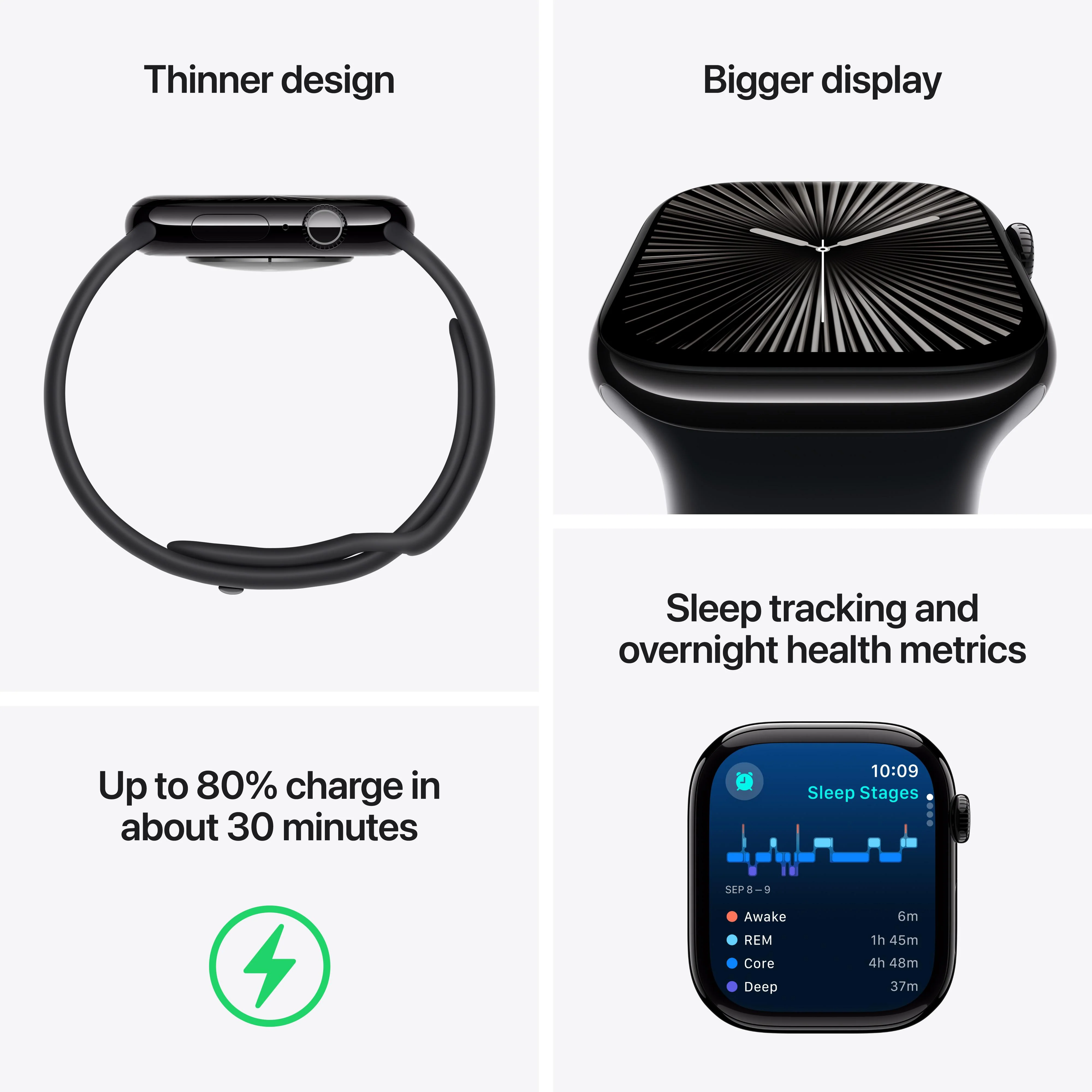 [OPEN BOX] EOL Apple Watch Series 10 (GPS + Cellular) • 46‐mm kast van gitzwart aluminium • Zwart sportbandje - M/L - Image 3