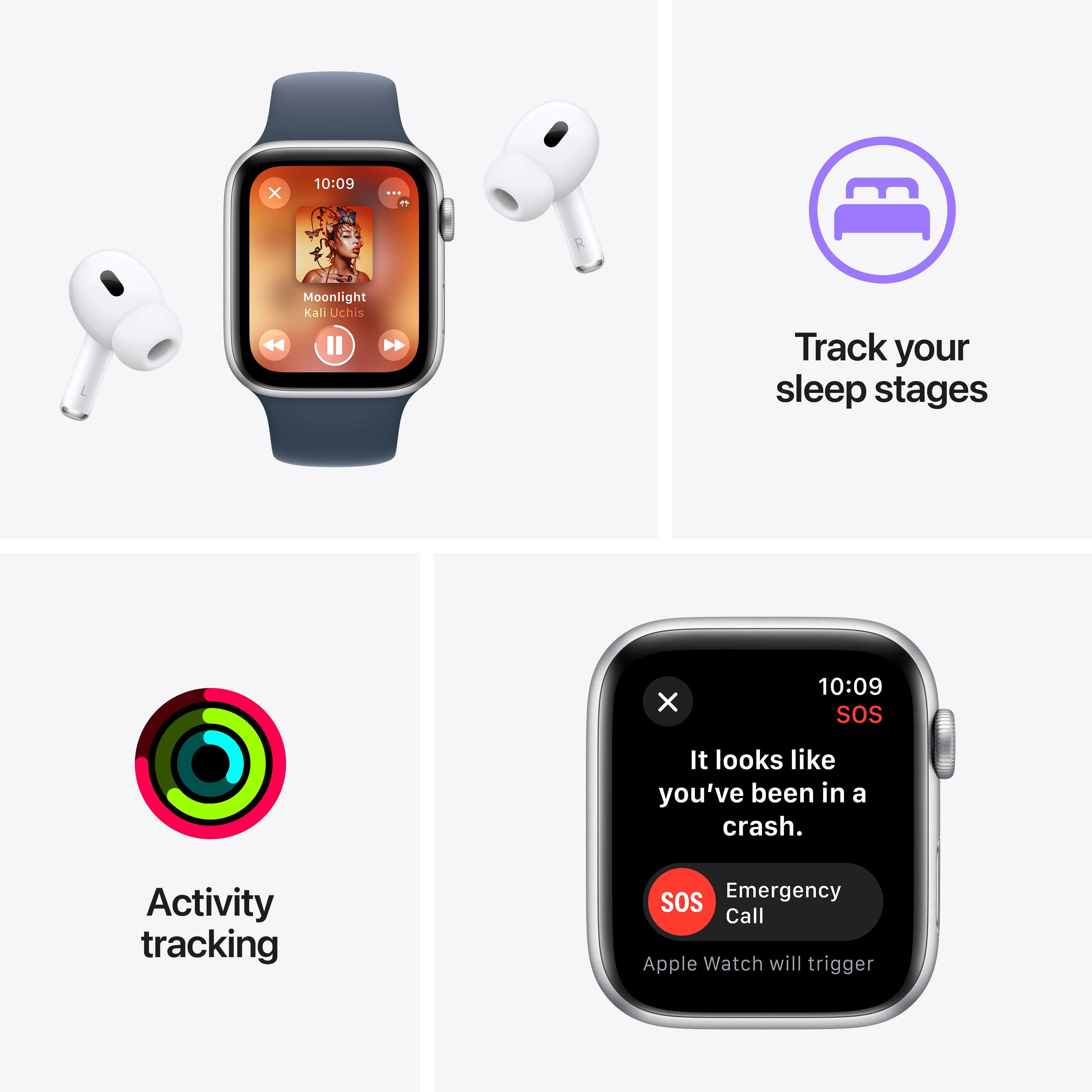[OPEN BOX] EOL Apple Watch SE (GPS) • 44‐mm kast van middernacht aluminium • Middernacht sportbandje - S/M - Image 7