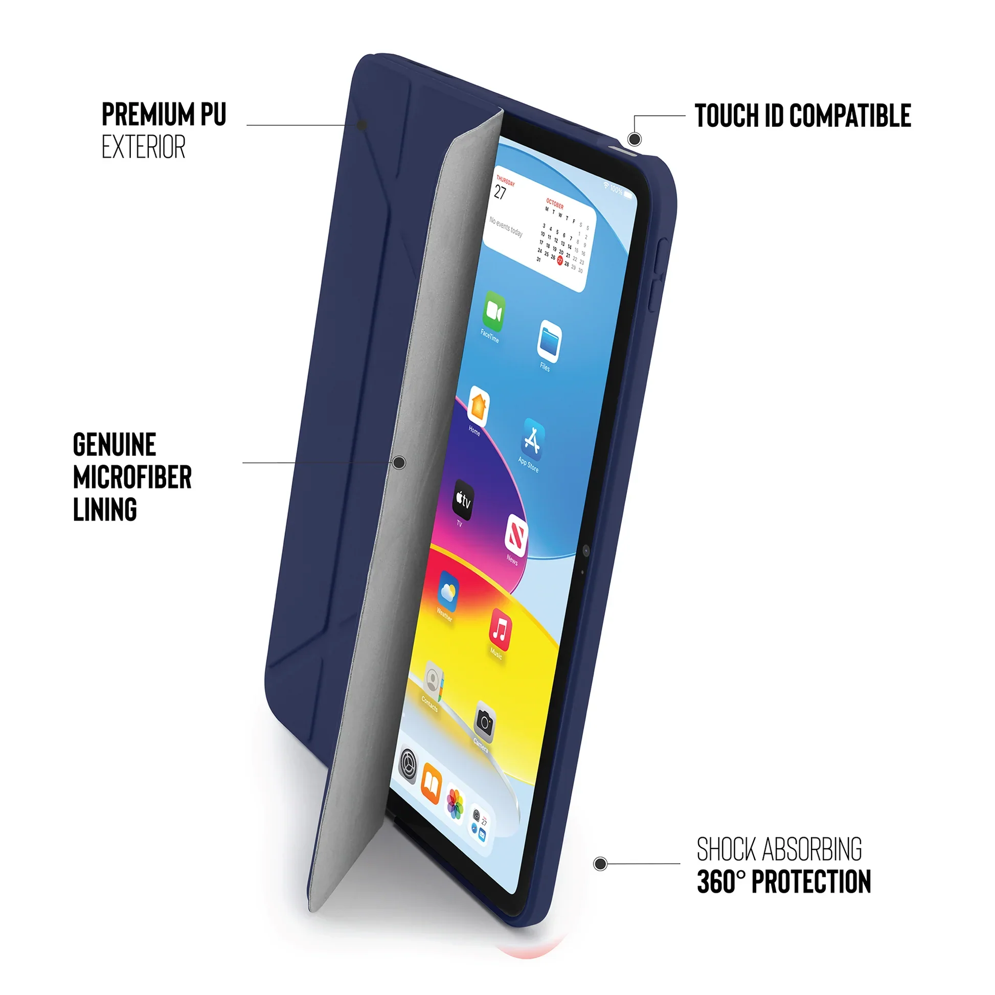 Pipetto Origami Case voor iPad (10e gen./A16) - Donkerblauw - Image 4