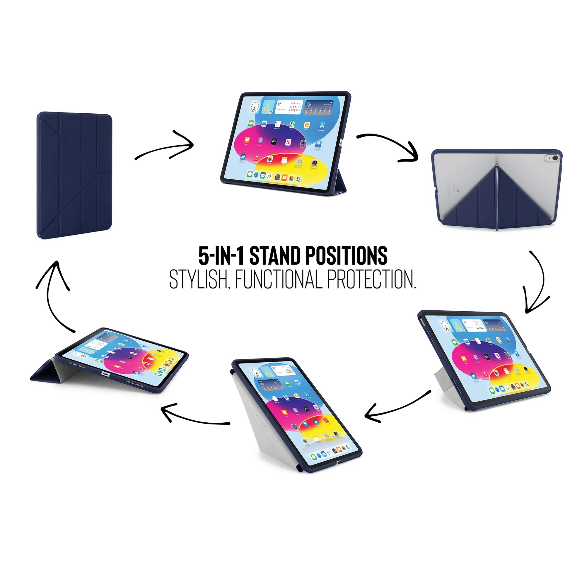 Pipetto Origami Case voor iPad (10e gen./A16) - Donkerblauw - Image 5