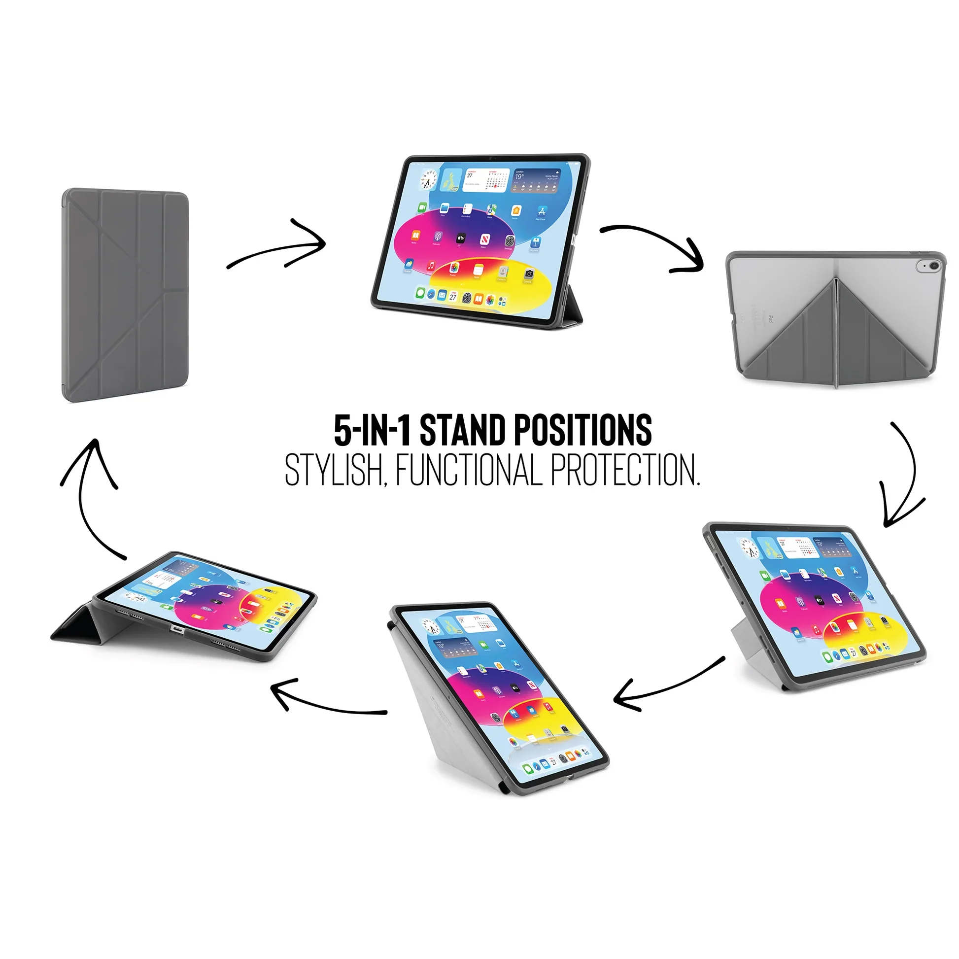 Pipetto Origami Case voor iPad (10e gen./A16) - Donkergrijs - Image 5