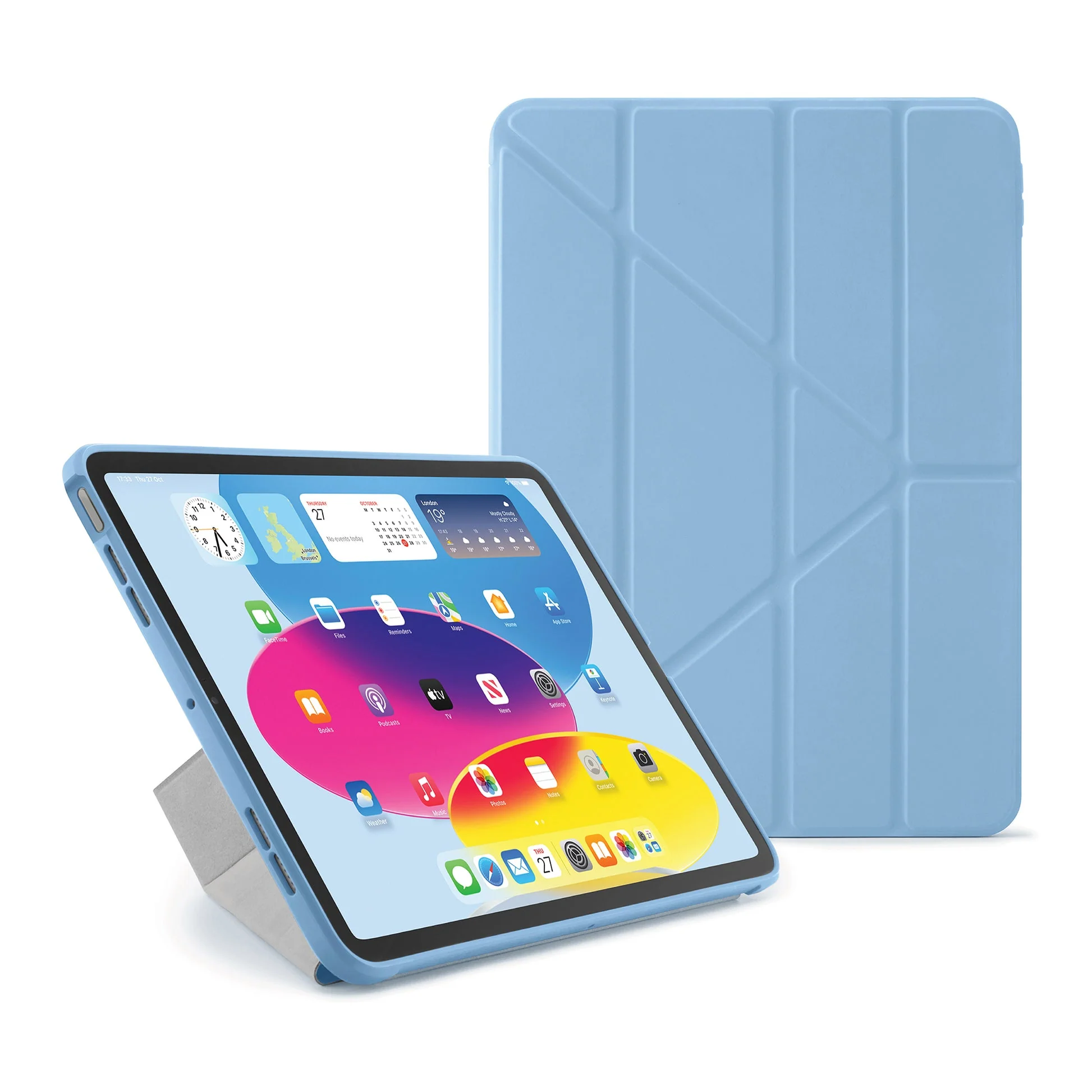 Pipetto Origami Case voor iPad (10e gen./A16) - Lichtblauw