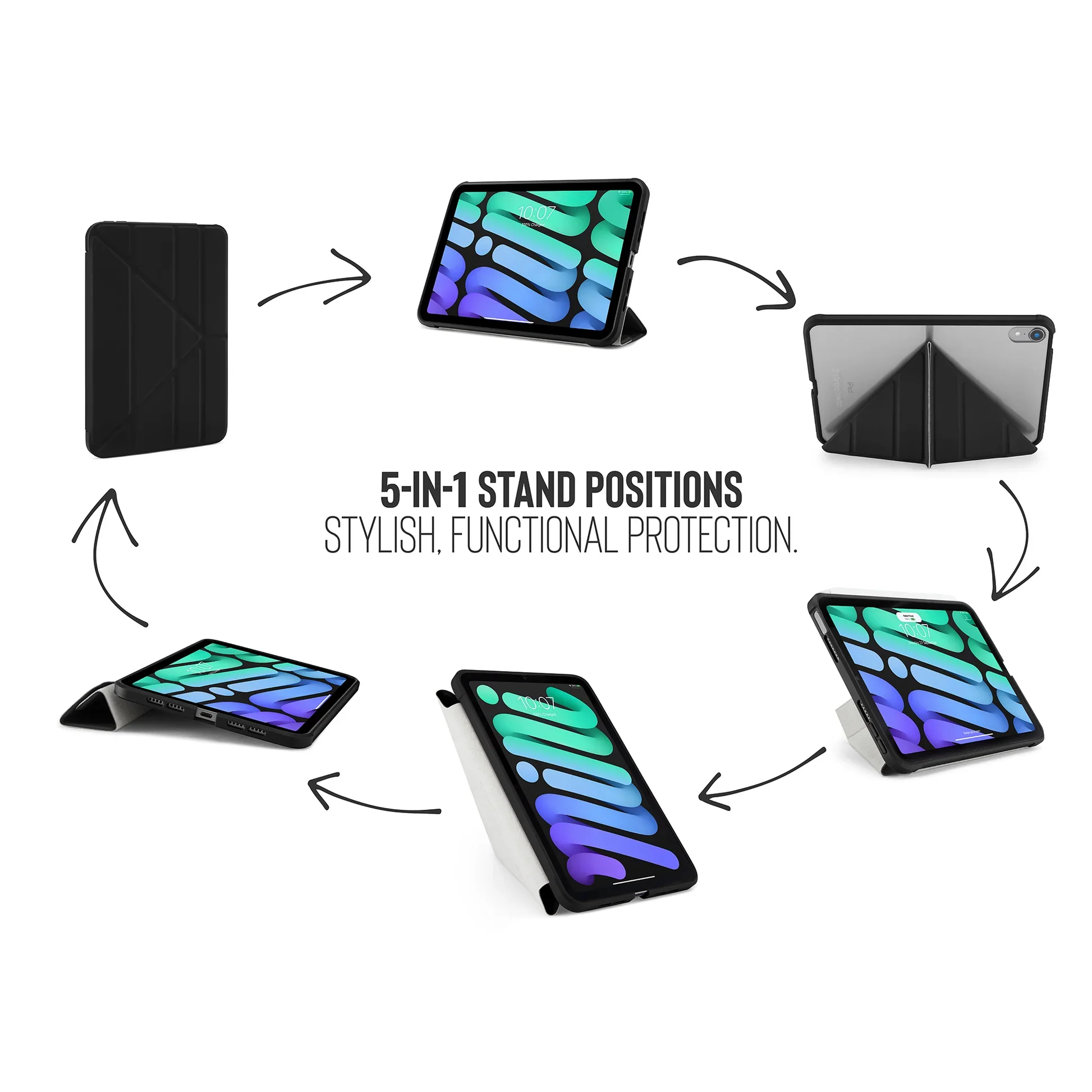 EOL Pipetto Origami Case voor iPad mini 8,3-inch (6e gen.) - Zwart - Image 3