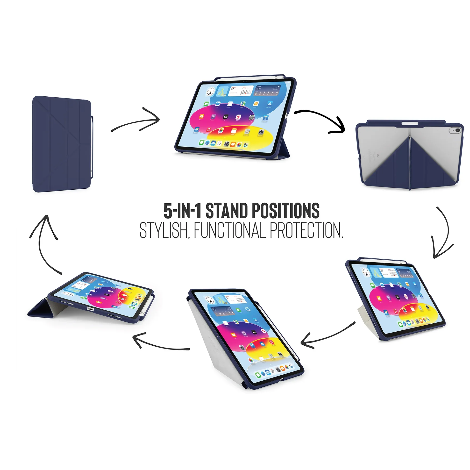 Pipetto Origami Pencil Case voor iPad (10e gen./A16) - Donkerblauw - Image 5