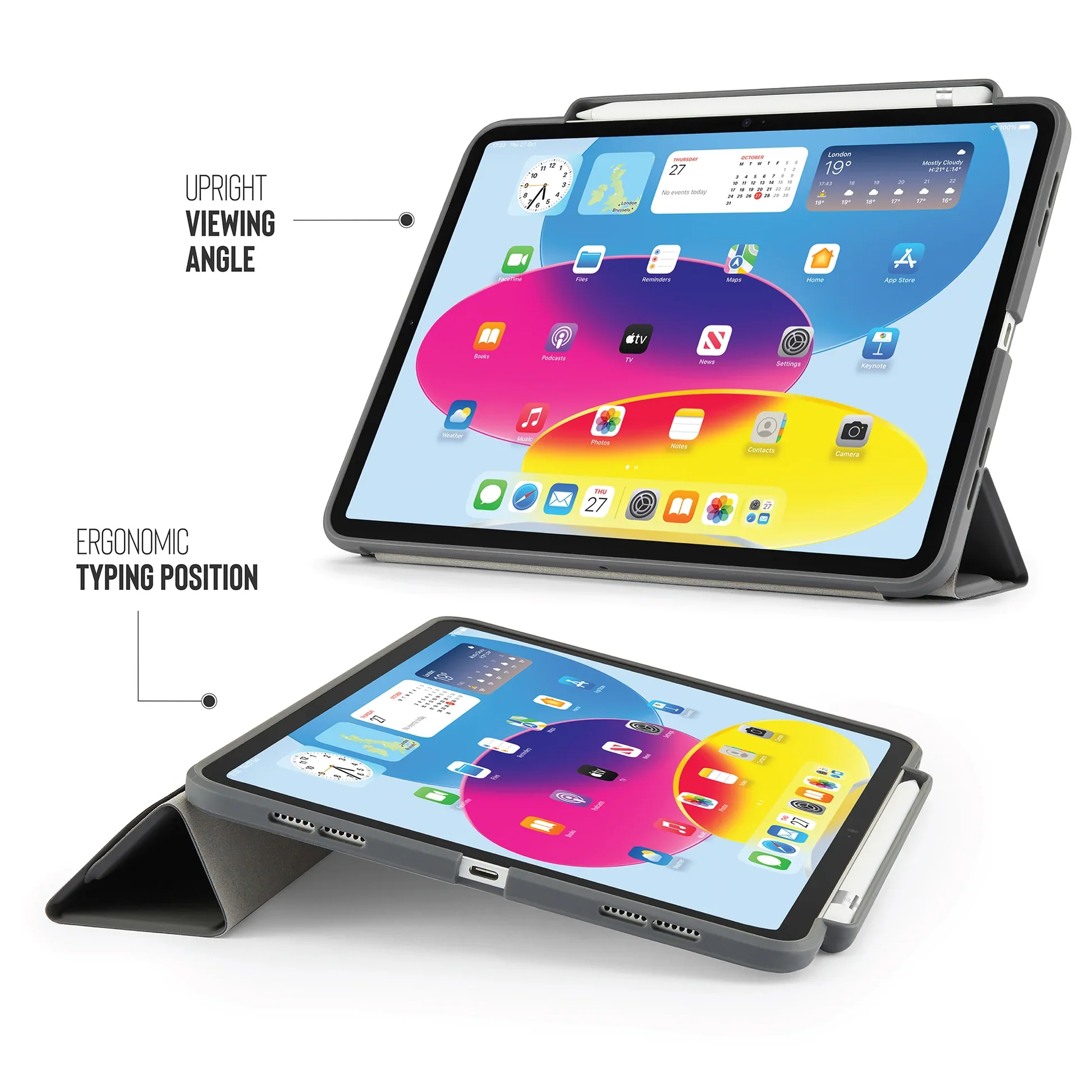 Pipetto Origami Pencil Case voor iPad (10e gen./A16) - Donkergrijs - Image 3