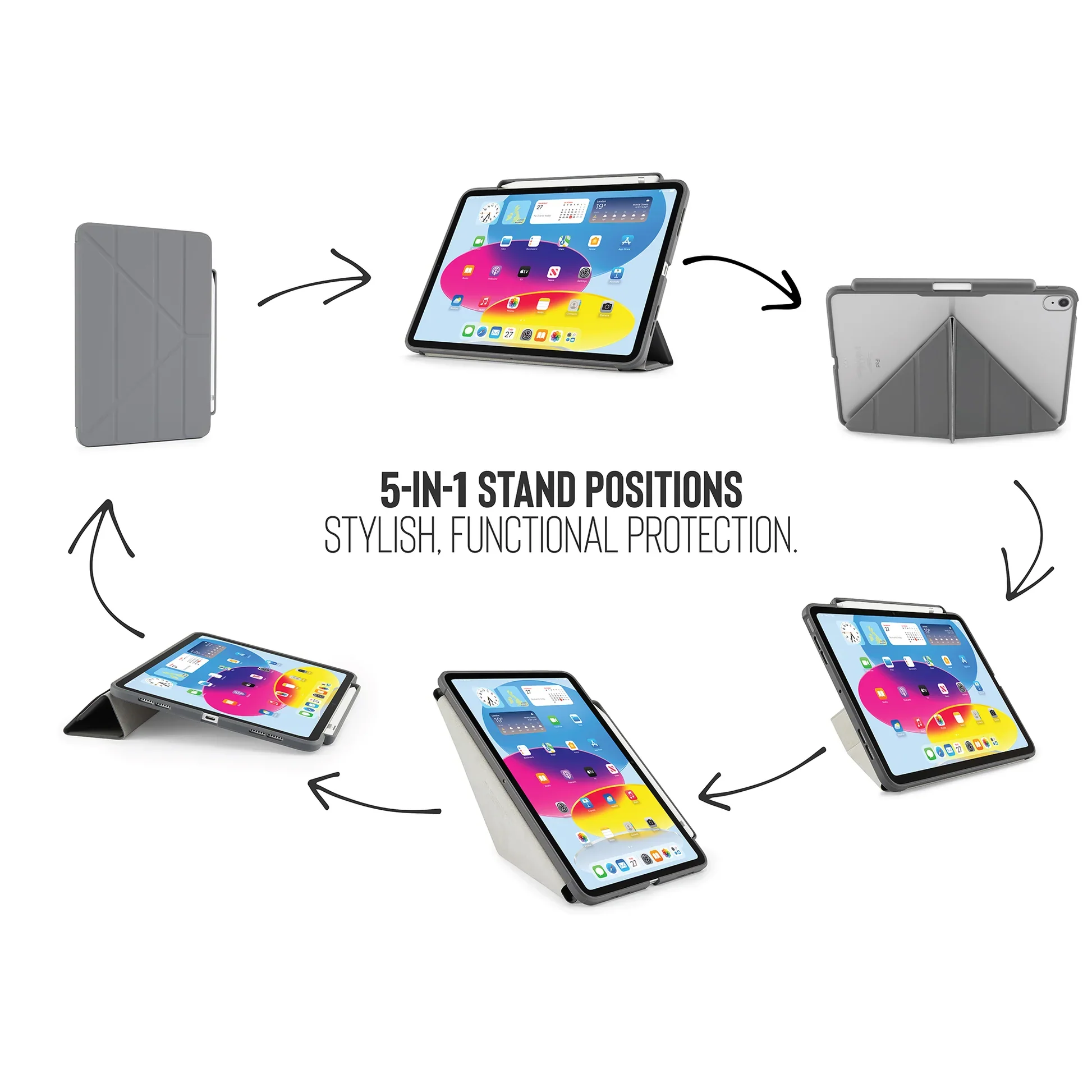 Pipetto Origami Pencil Case voor iPad (10e gen./A16) - Donkergrijs - Image 5