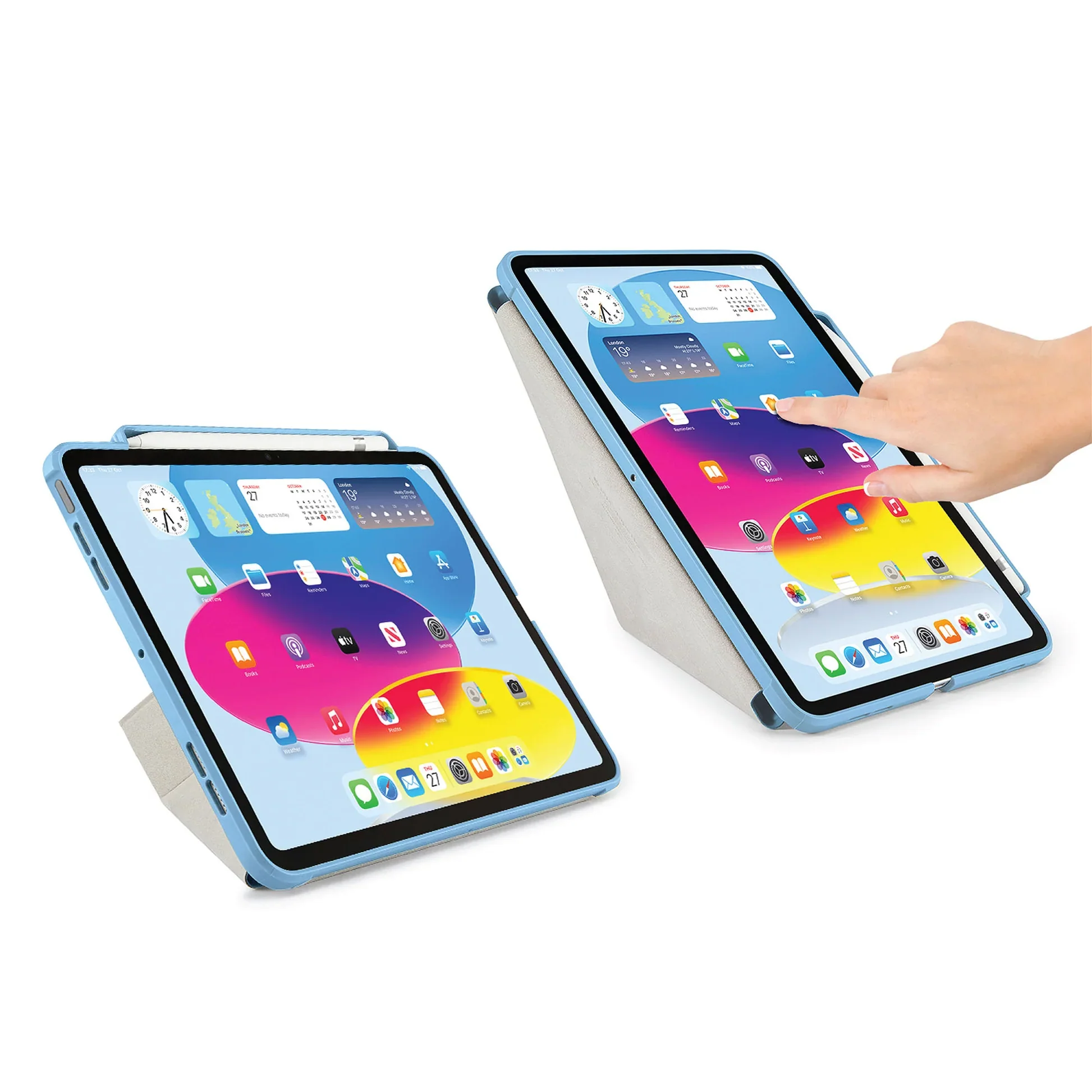 Pipetto Origami Pencil Case voor iPad (10e gen./A16) - Lichtblauw - Image 2