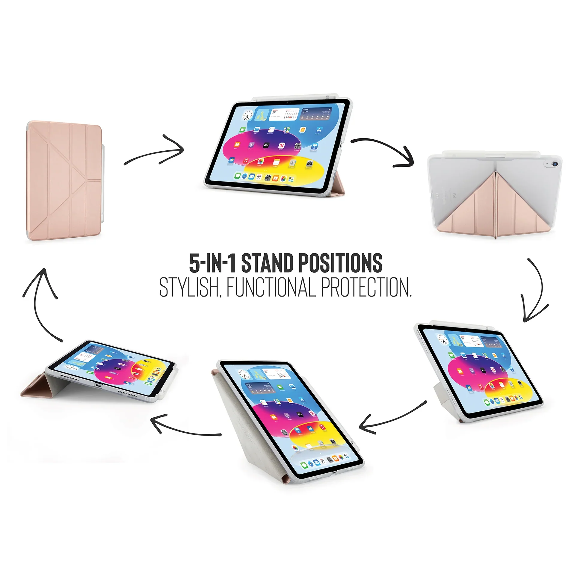 Pipetto Origami Pencil Case voor iPad (10e gen./A16) - Metaal Roze - Image 5