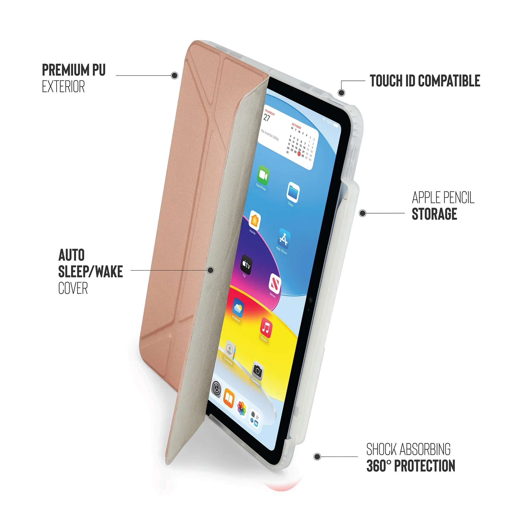 EOL Pipetto Origami Pencil Case voor iPad (10e gen./A16) - Roségoud - Image 4