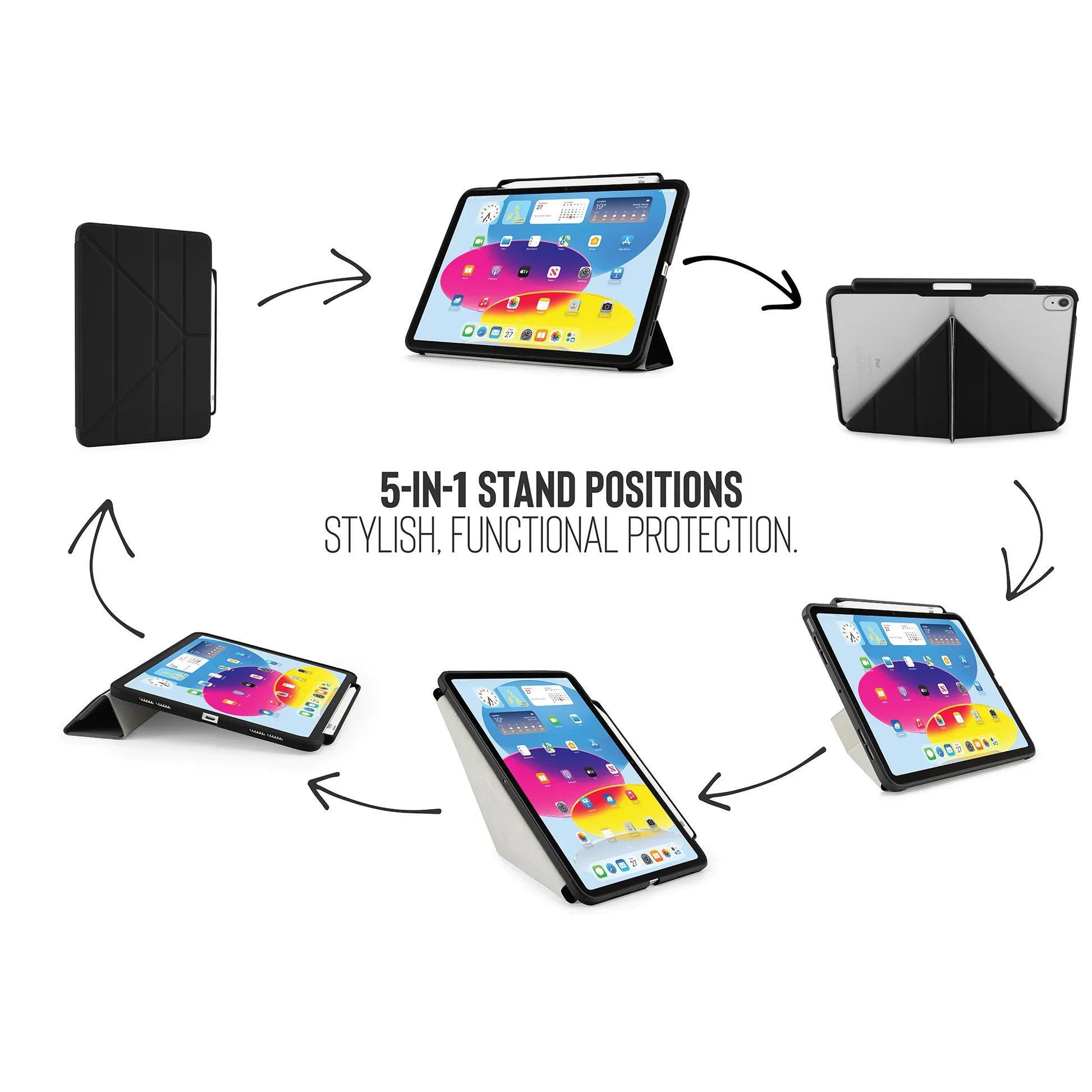 Pipetto Origami Pencil Case voor iPad (10e gen./A16) - Zwart - Image 5