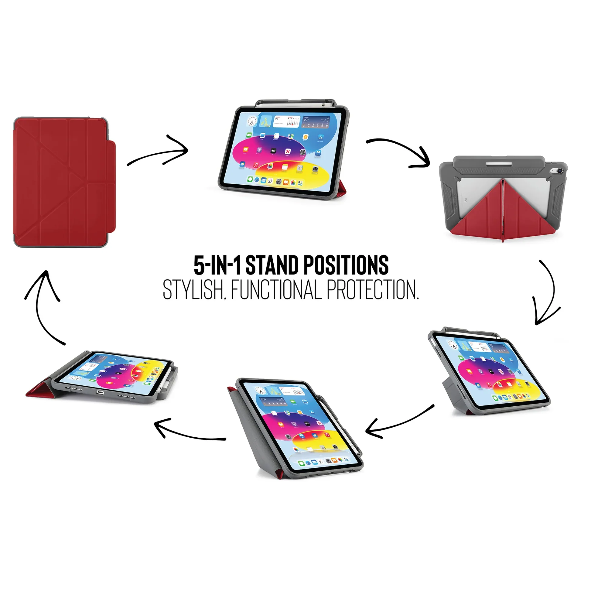 EOL Pipetto Origami Pencil Shield voor iPad (10e gen./A16) - Donkerrood - Image 5