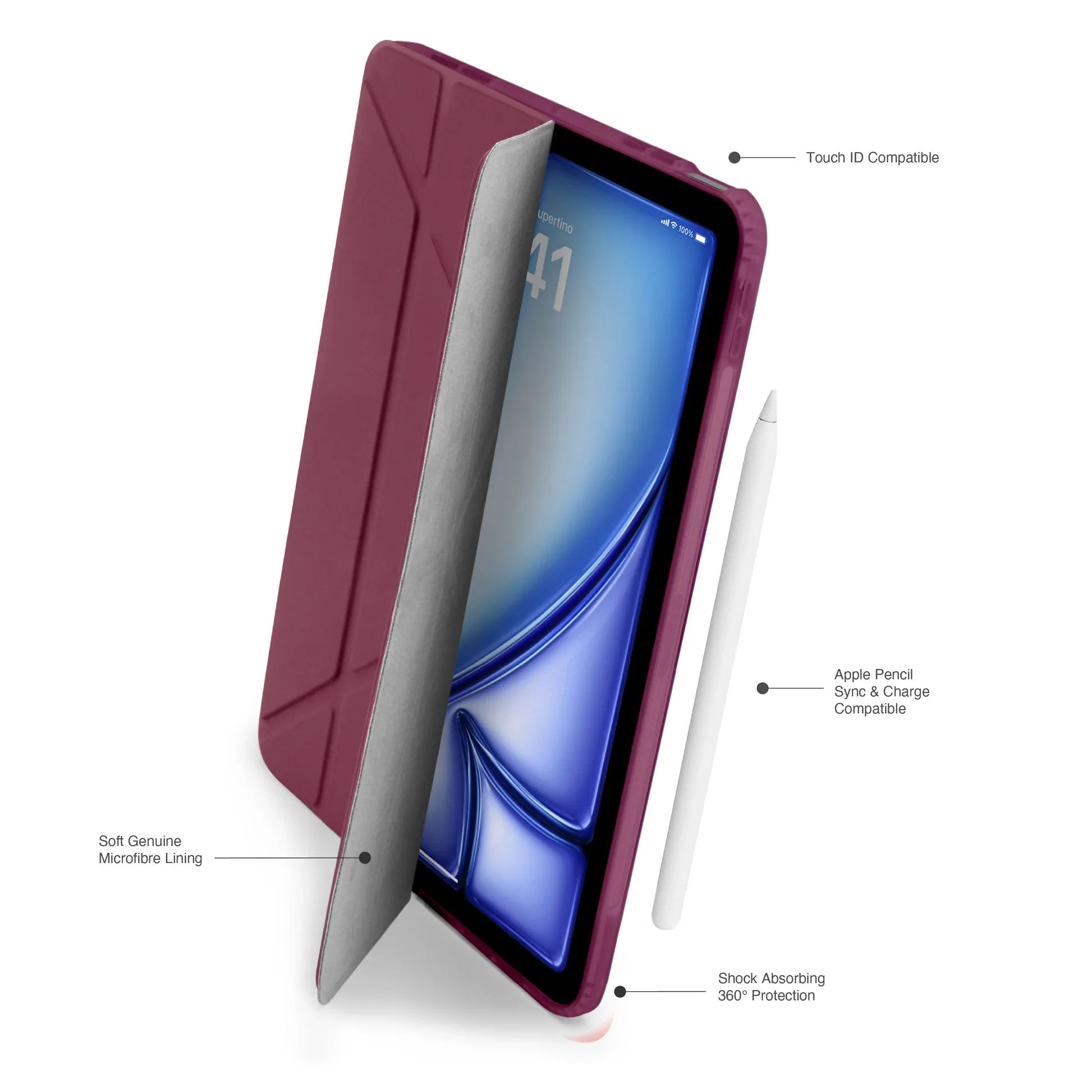 Pipetto Origami Case voor iPad (10e gen./A16) - Bordeaux - Image 2
