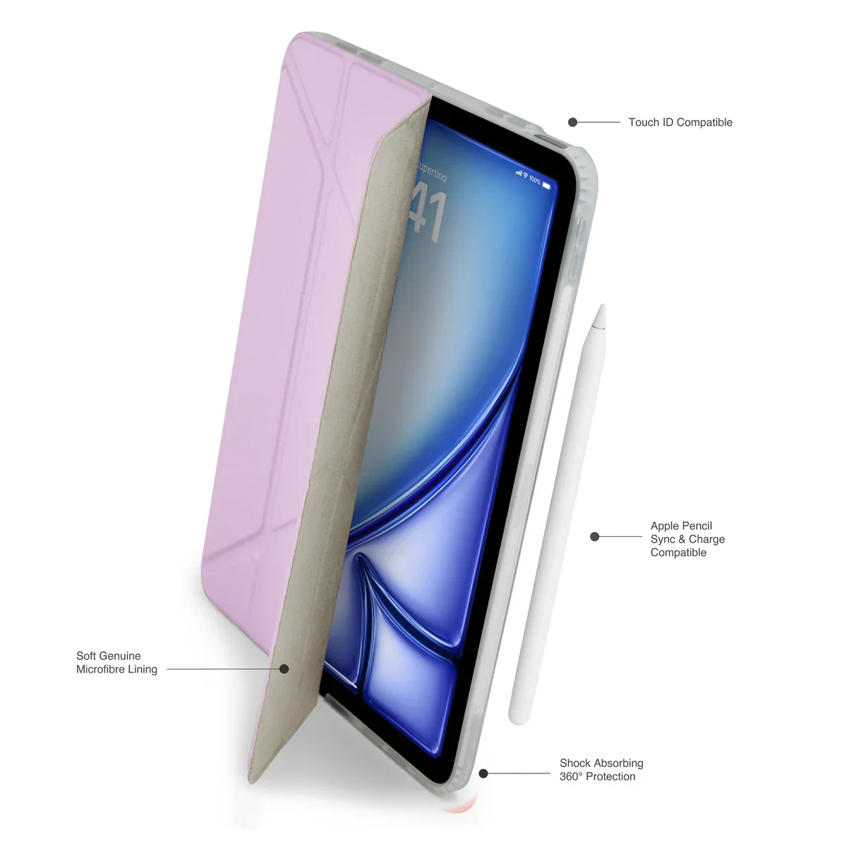 Pipetto Origami Case voor iPad Air 11-inch (M4/M3/M2) / iPad Air 10,9-inch (2022/2020) - Metallic Purple - Image 2