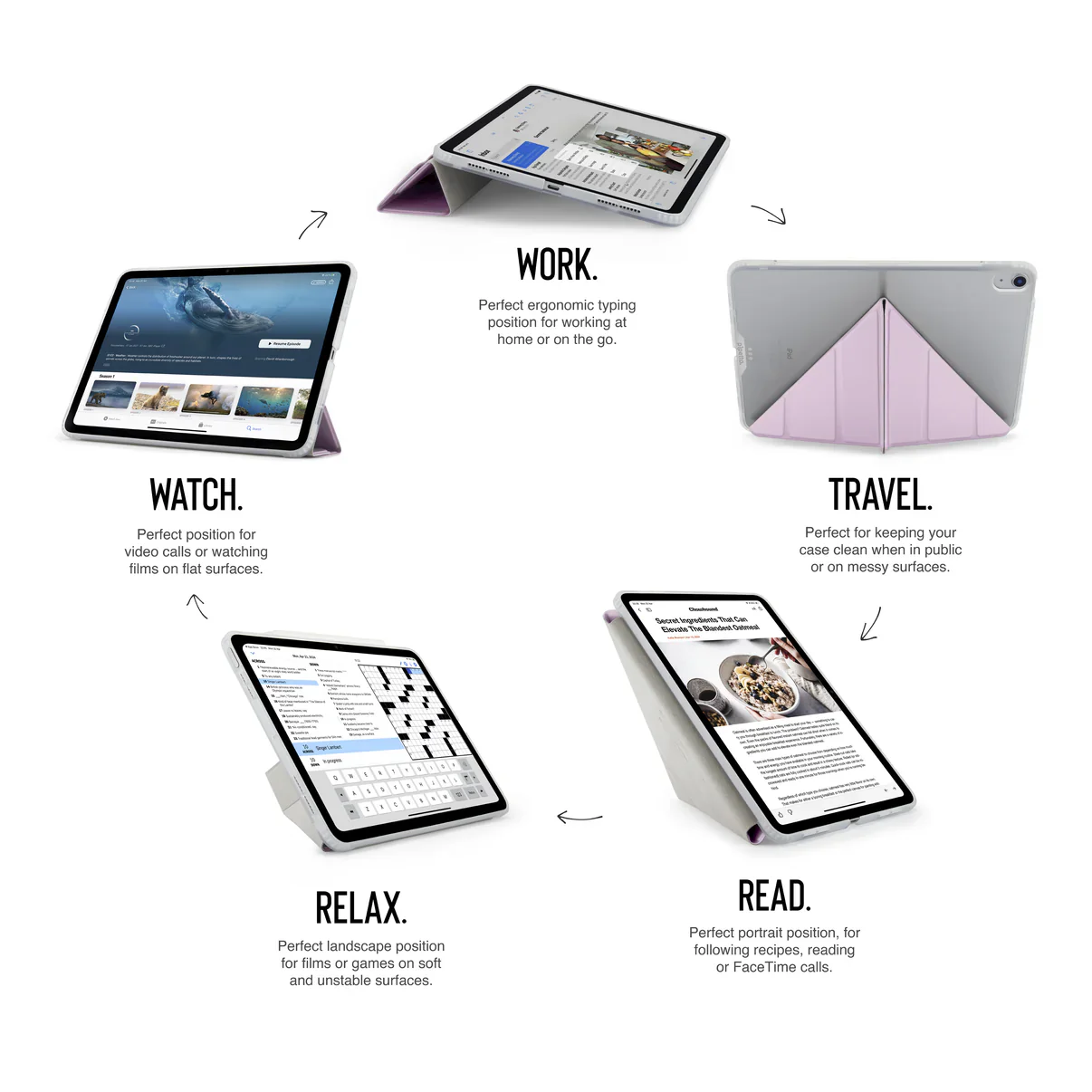 Pipetto Origami Case voor iPad Air 11-inch (M4/M3/M2) / iPad Air 10,9-inch (2022/2020) - Metallic Purple - Image 5