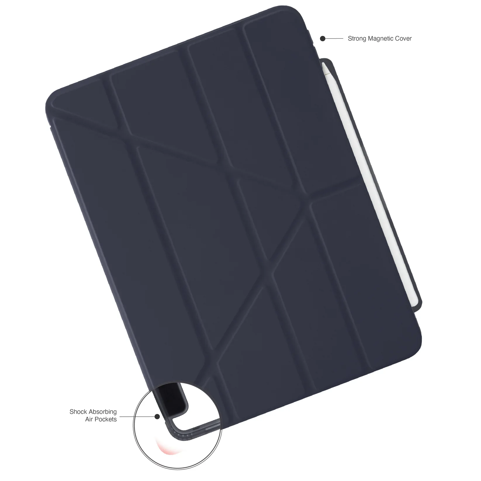 Pipetto Origami Pencil Case voor iPad Air 11-inch (M4/M3/M2) / iPad Air 10,9-inch (2022/2020) - Donkerblauw - Image 4