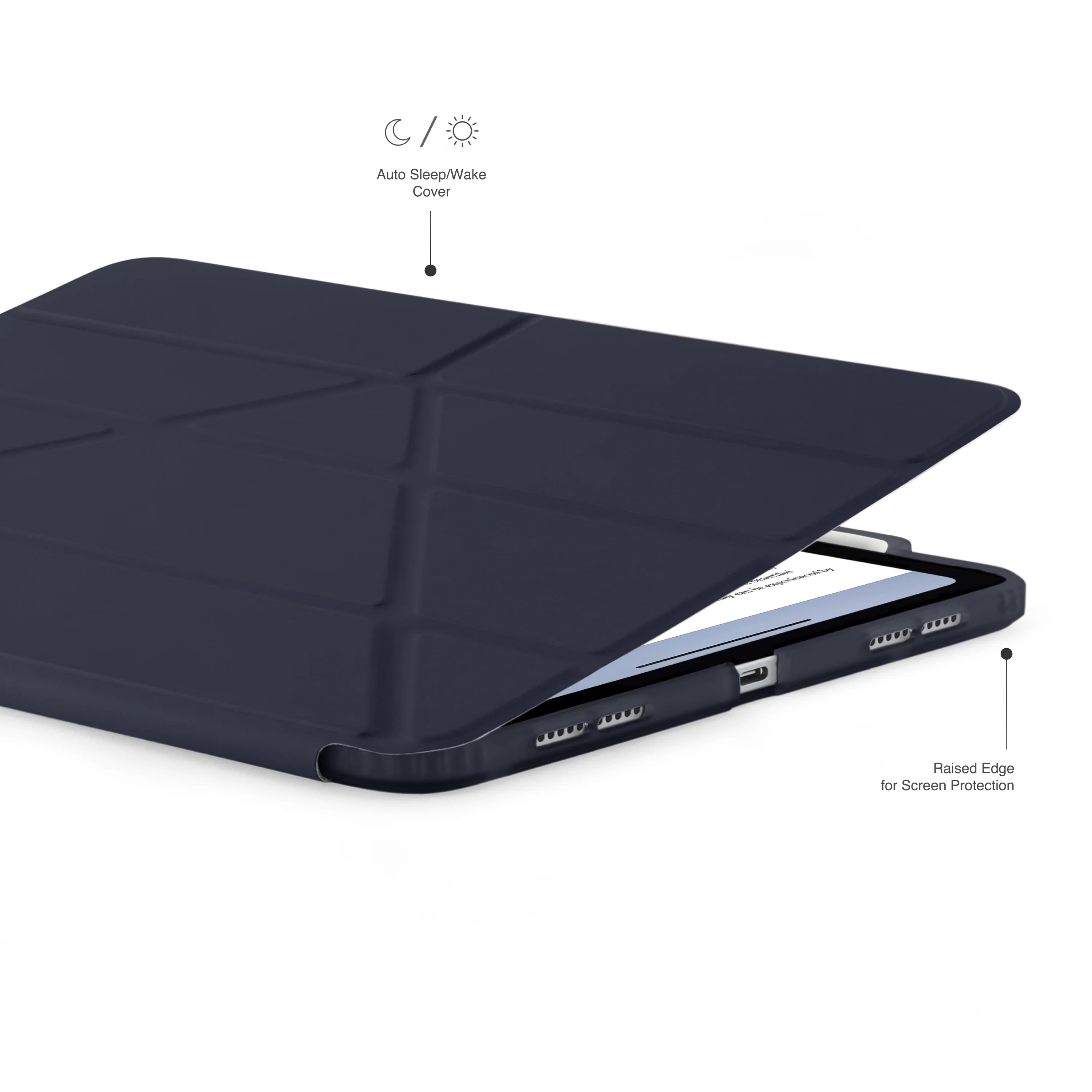 Pipetto Origami Pencil Case voor 13-inch iPad Air (M4/M3/M2) - Donkerblauw - Image 3