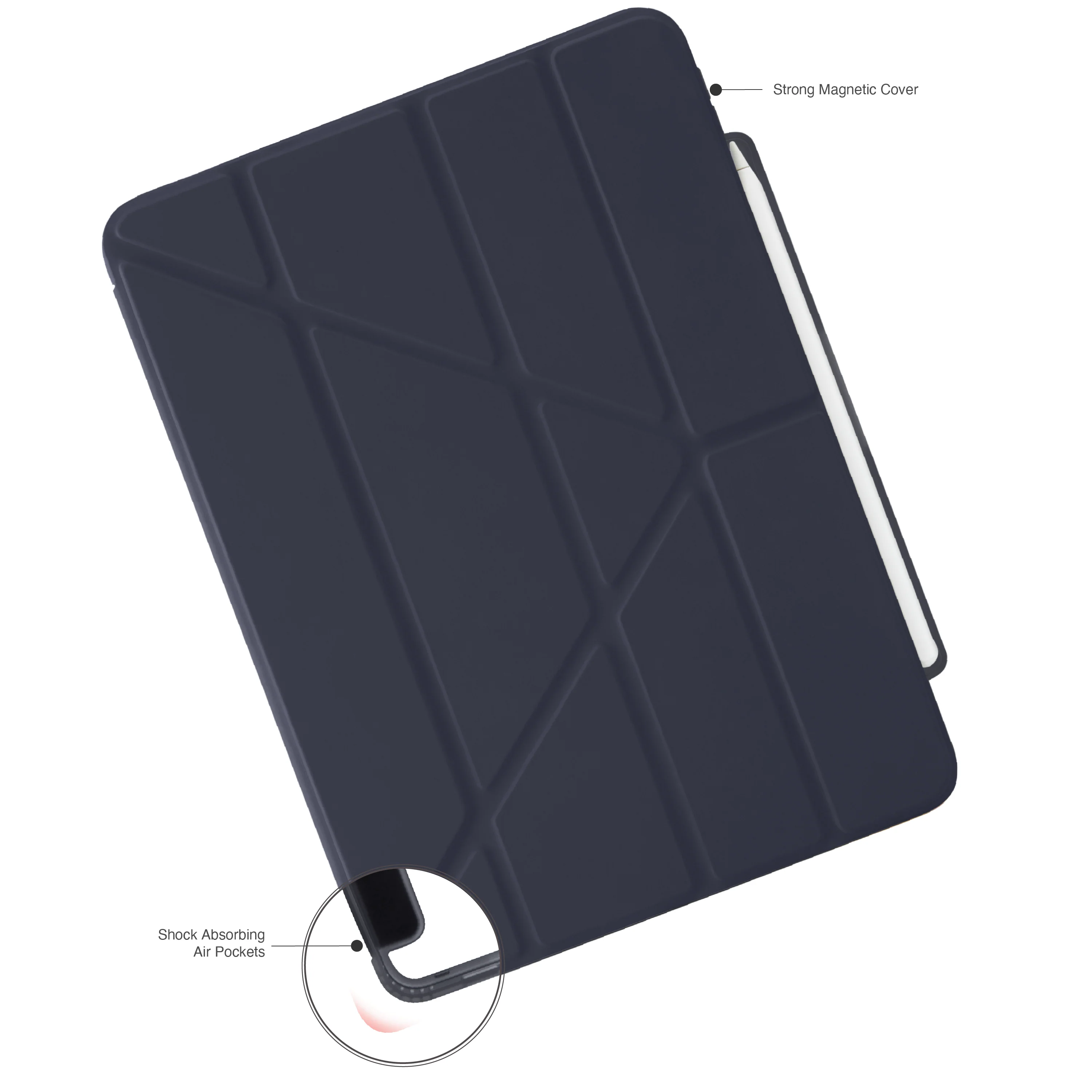 Pipetto Origami Pencil Case voor 13-inch iPad Air (M4/M3/M2) - Donkerblauw - Image 4