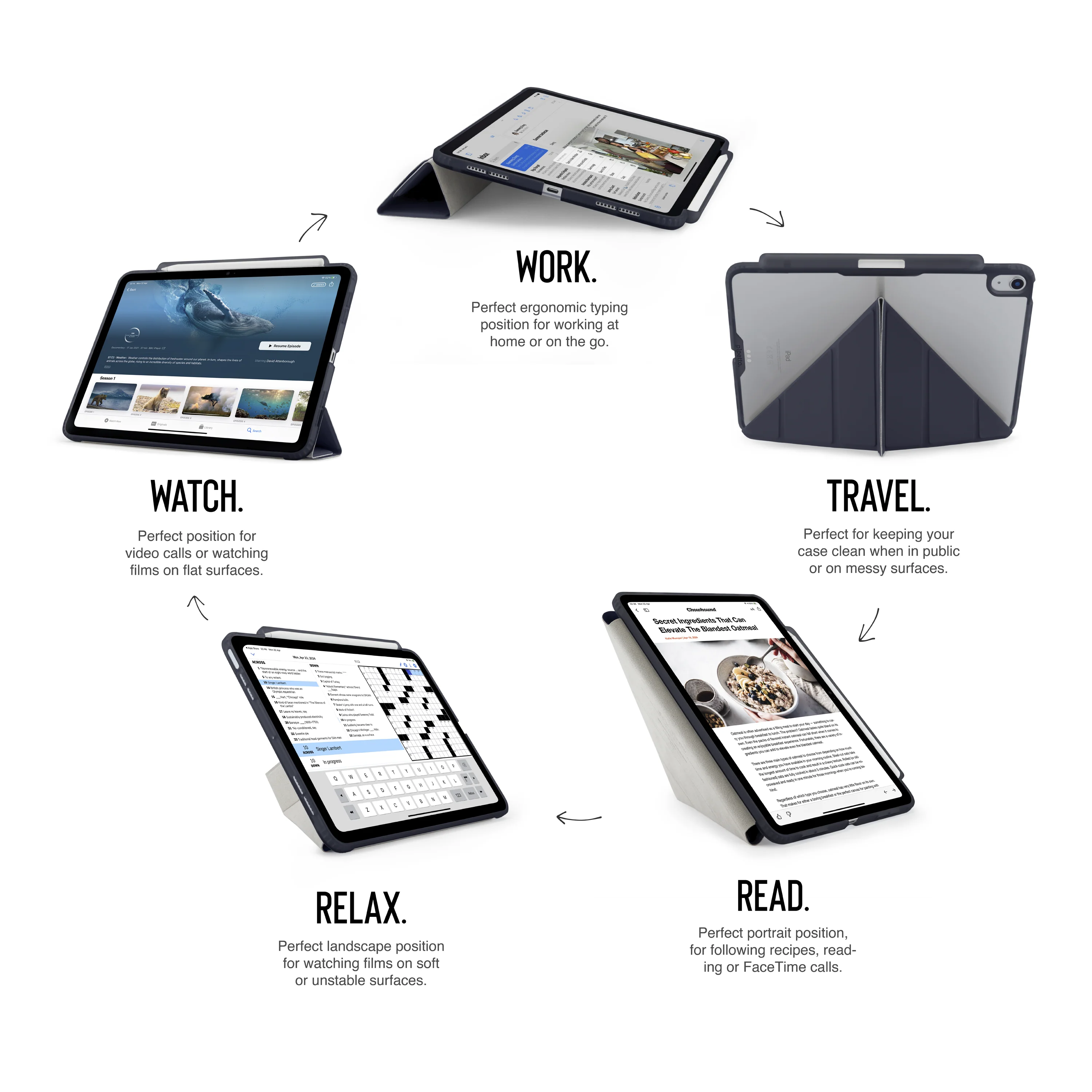 Pipetto Origami Pencil Case voor 13-inch iPad Air (M4/M3/M2) - Donkerblauw - Image 5
