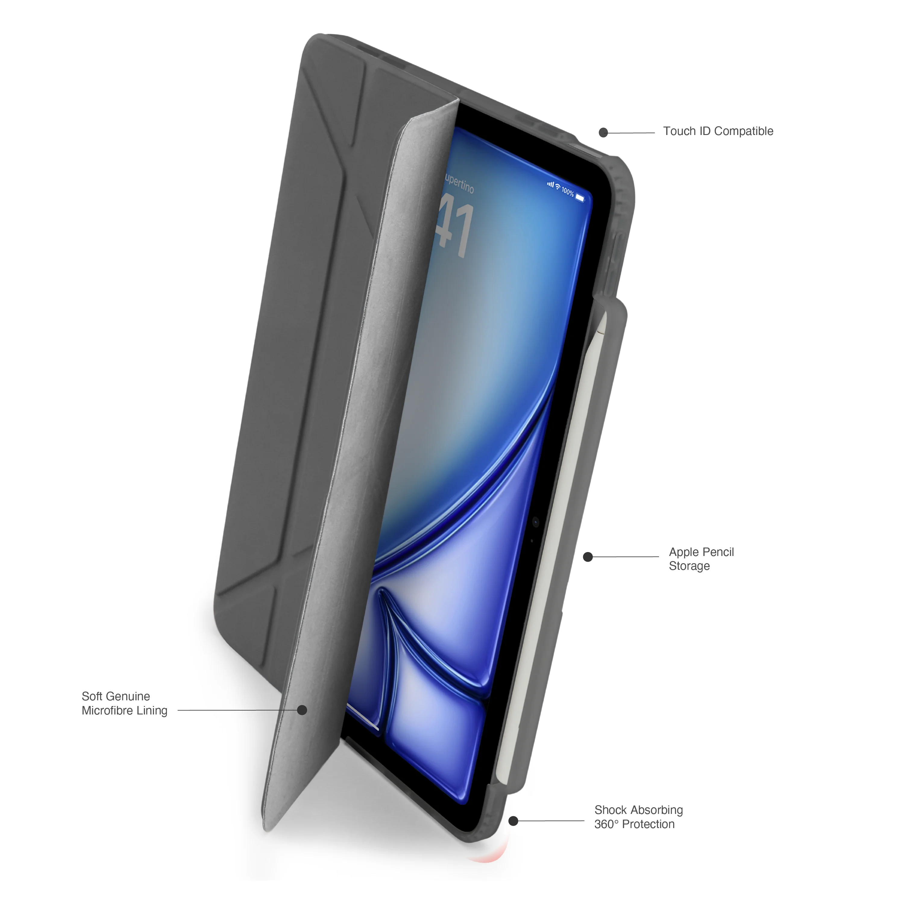 EOL Pipetto Origami Pencil Case voor 13-inch iPad Air (M4/M3/M2) - Grijs - Image 2